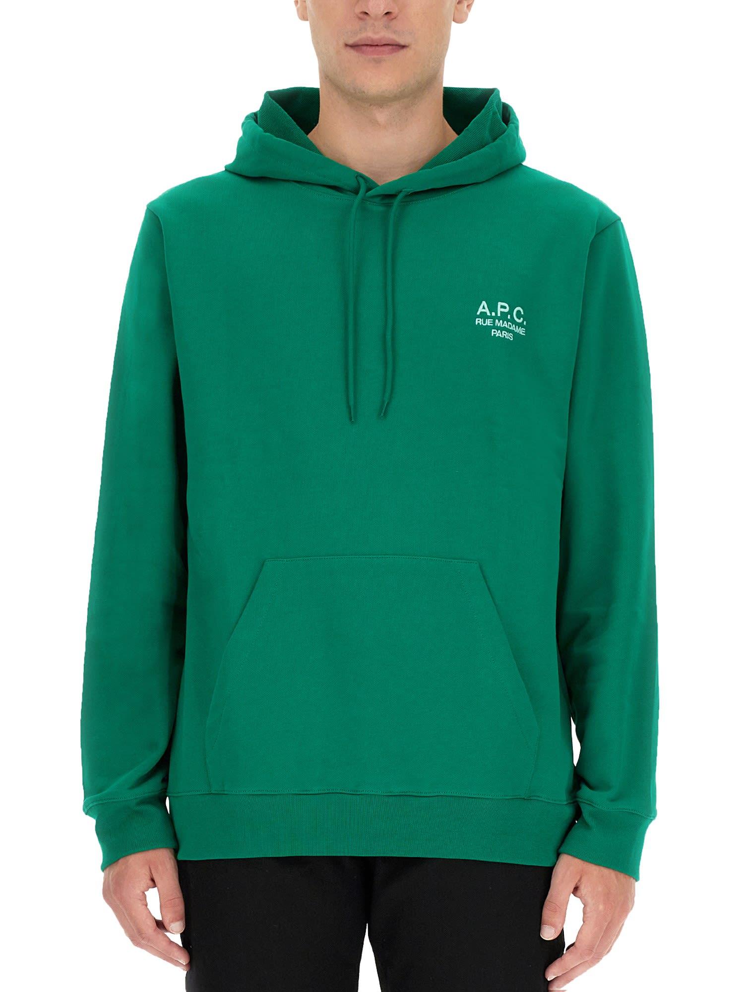 A.P.C. "marvin" Sweatshirt in Green for Men | Lyst