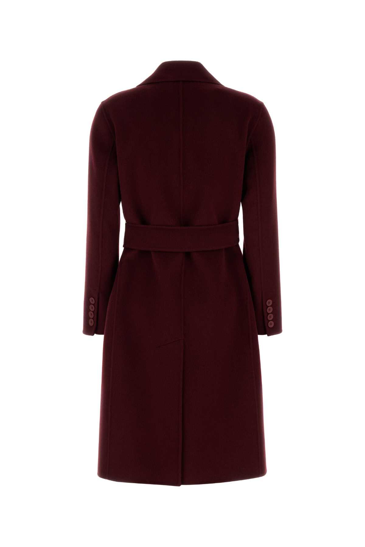 コート MAX MARA BURGUNDY CASHMERE AND WOOL CANNETI COAT Max Mara Burgundy Cashmere And Wool Canneti Coat in Purple