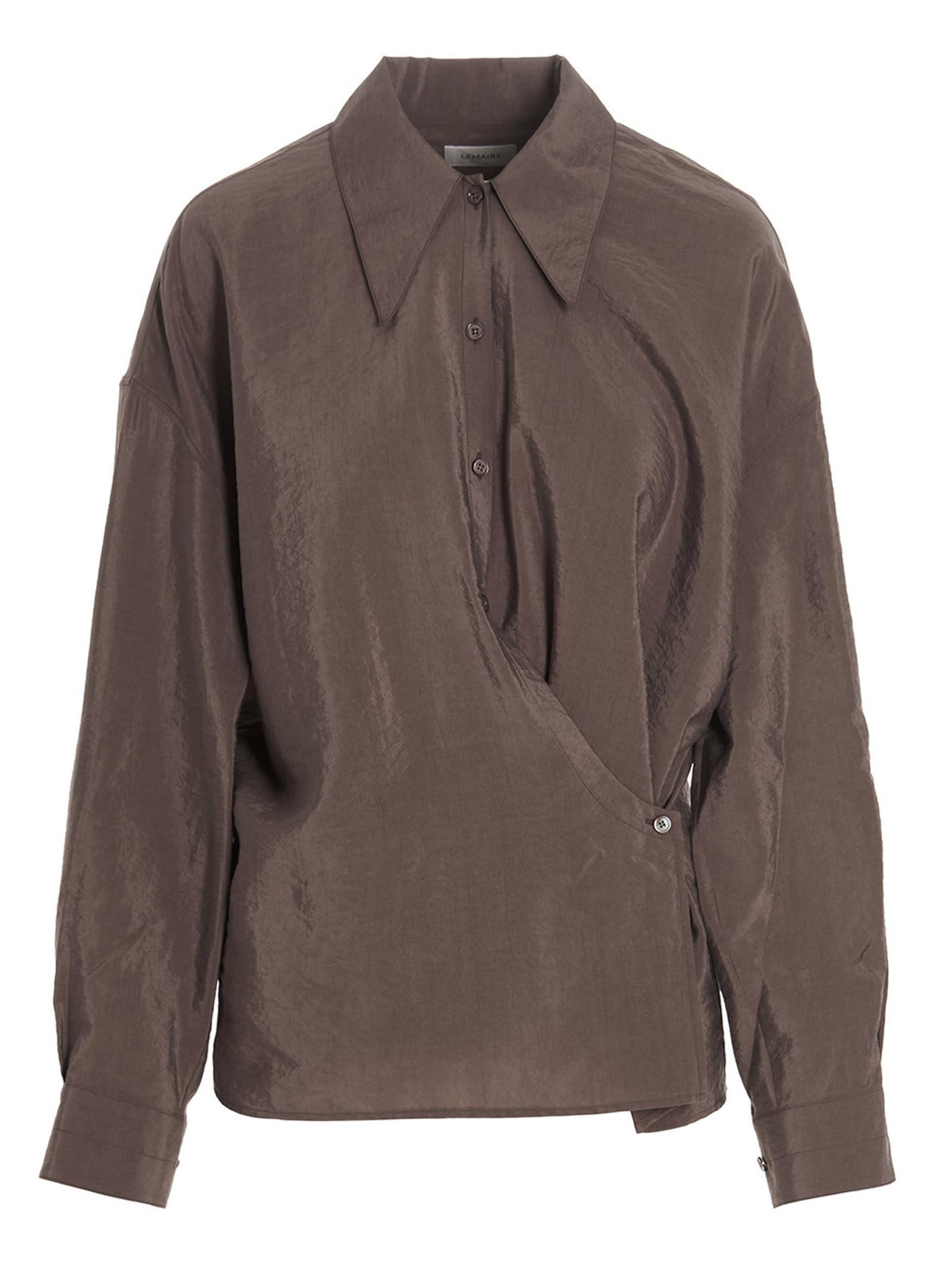 Lemaire Twisted Shirt in Brown | Lyst