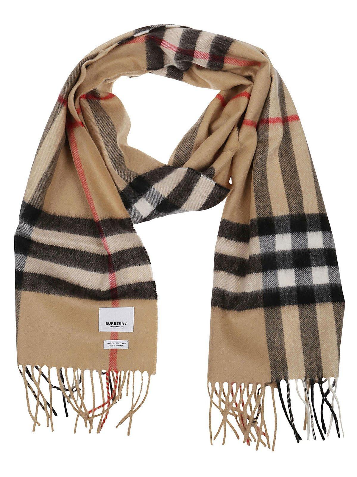 Burberry Giant Check Cashmere Scarf in Brown for Men | Lyst