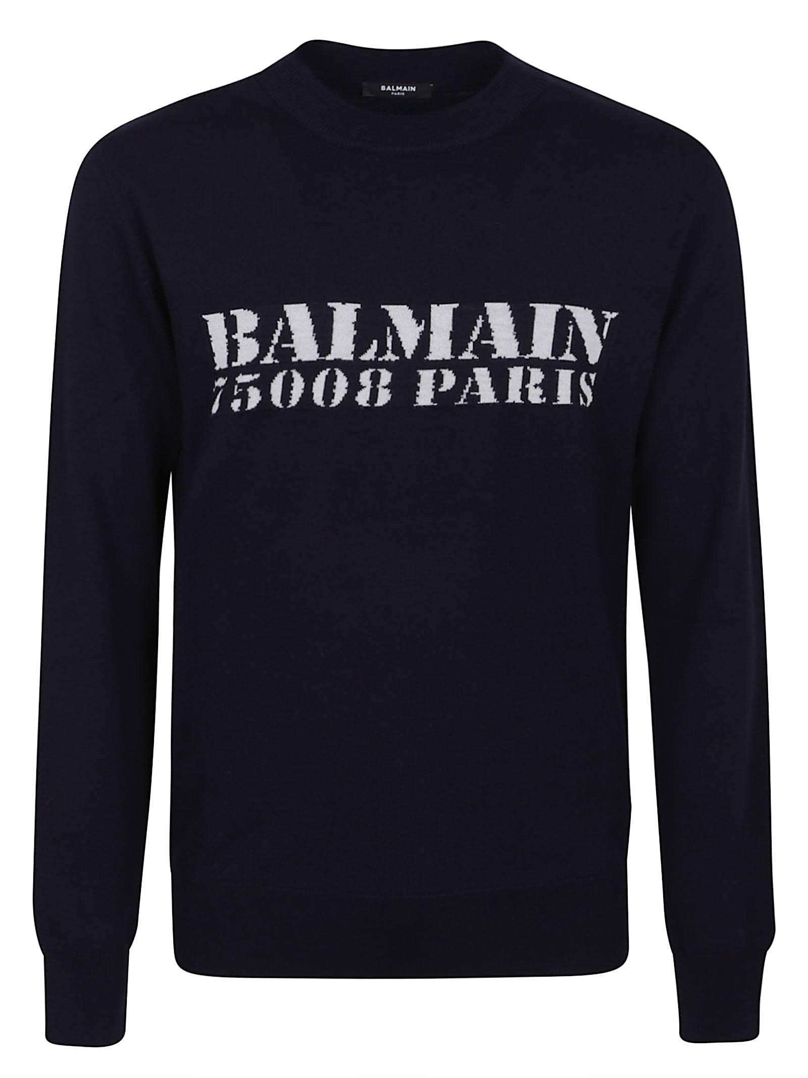 【送料&関税込】Balmain Logo Patch Double-collar Knit Sweate Balmain Logo Patch Double-Collar Knit Sweater – Cettire