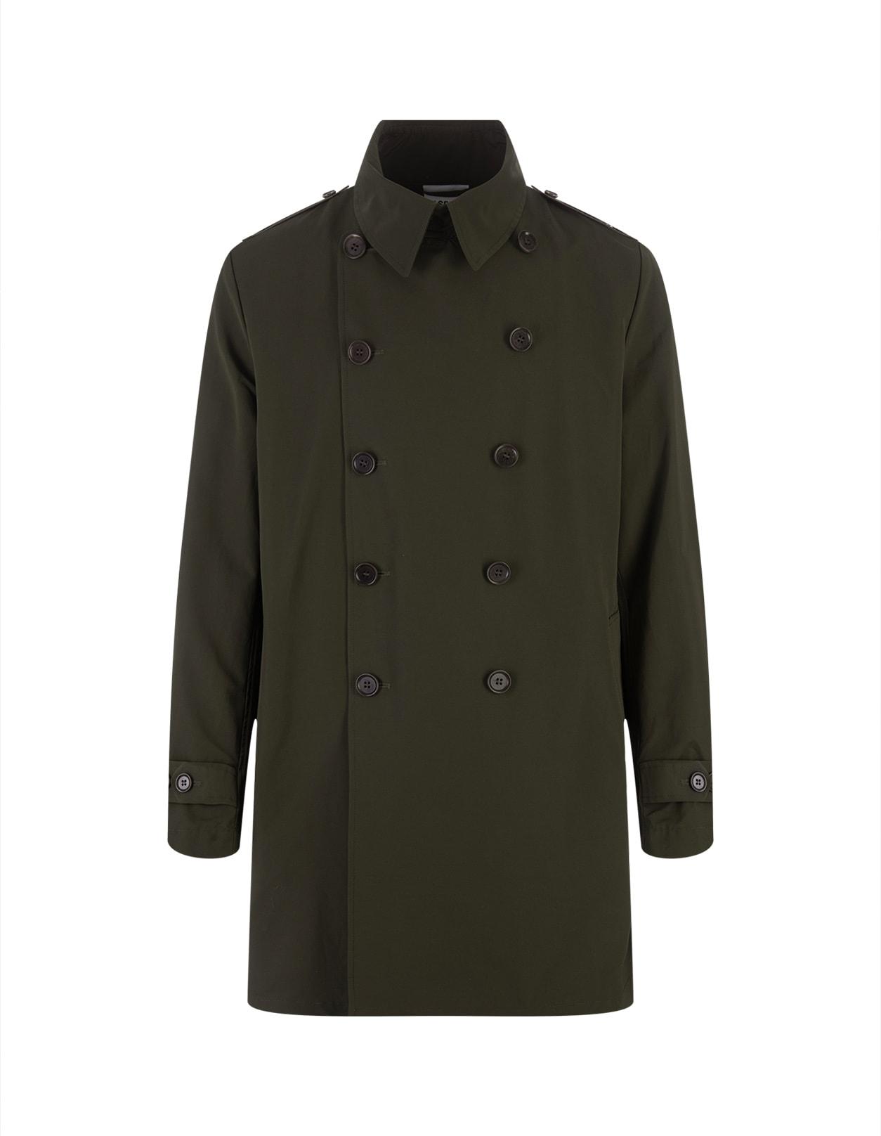 Aspesi Military Gabardine Double-breasted Trench Coat in Green for Men |  Lyst