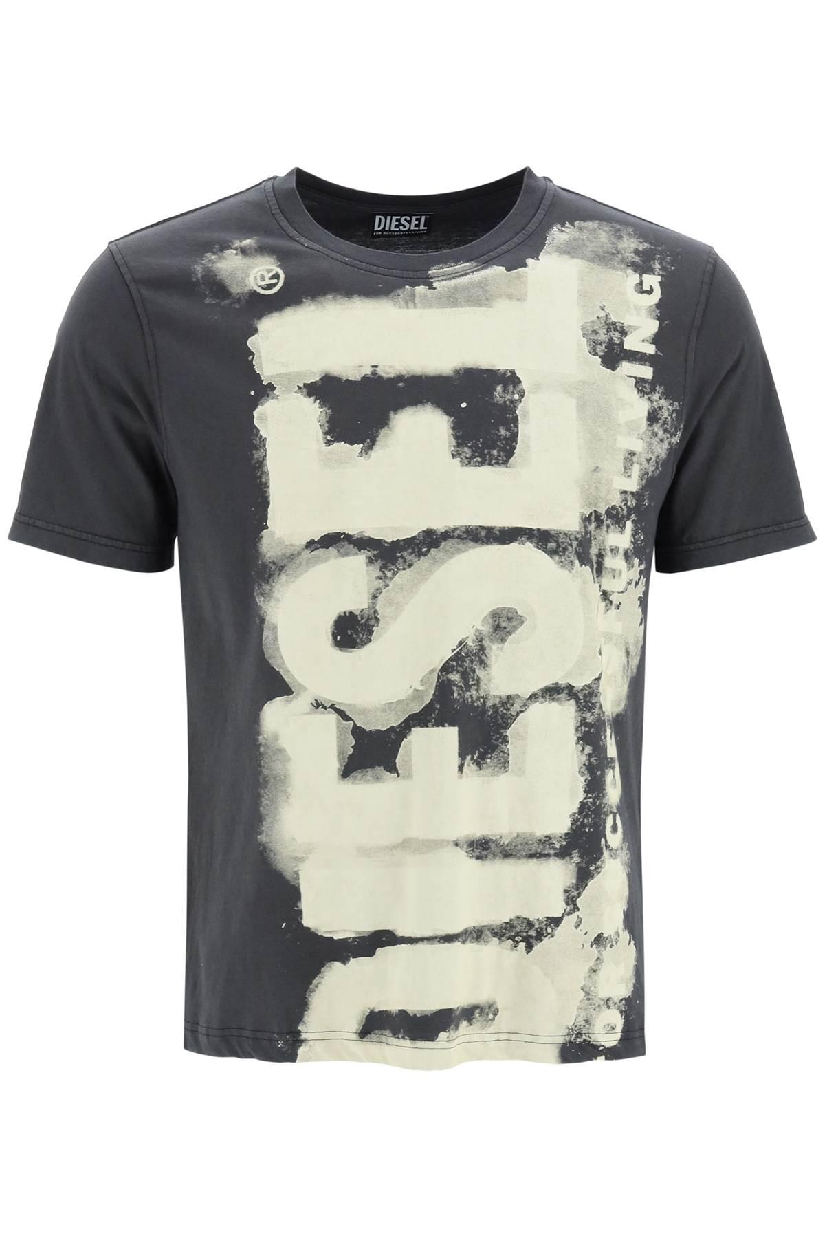 DIESEL Logo Print T-shirt in Black for Men | Lyst