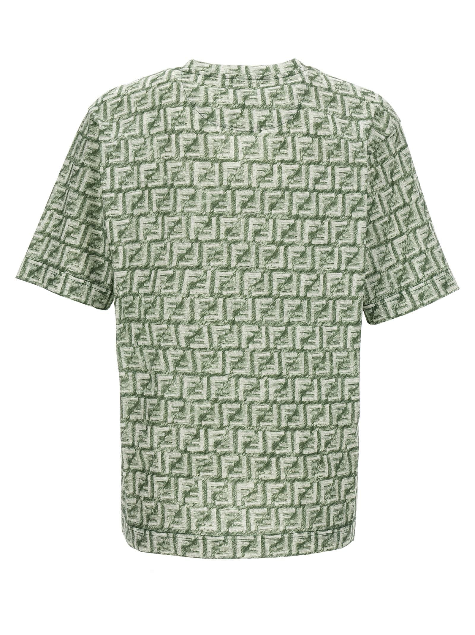 Tシャツ・カットソー FENDI Men T Shirts FW1319ASCH Green T-Shirt Cotton Green | Fendi