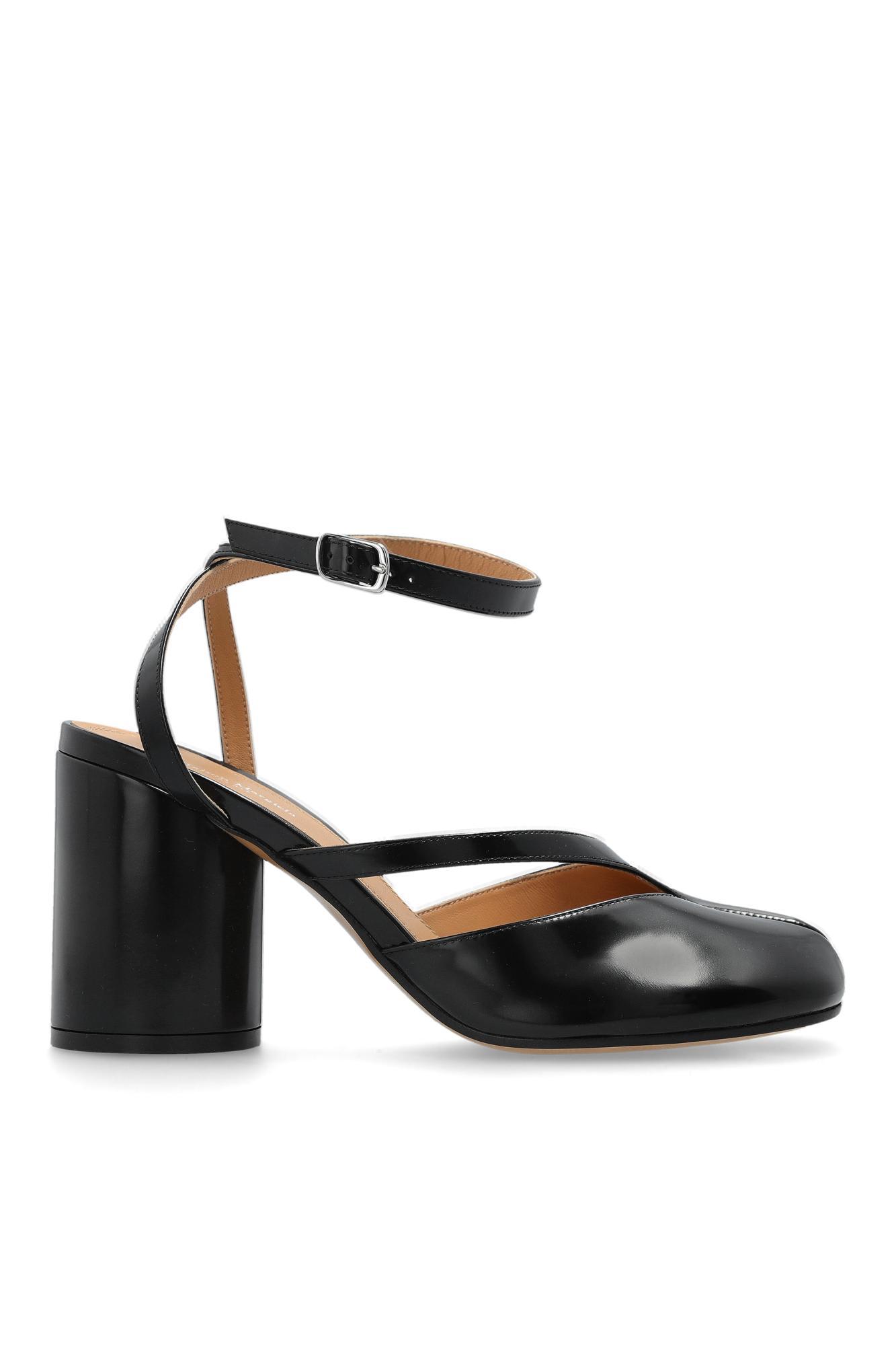 靴 Maison Margiela Heel Sandal Maison Margiela Women's Tabi Block Heel T Strap Mary Jane