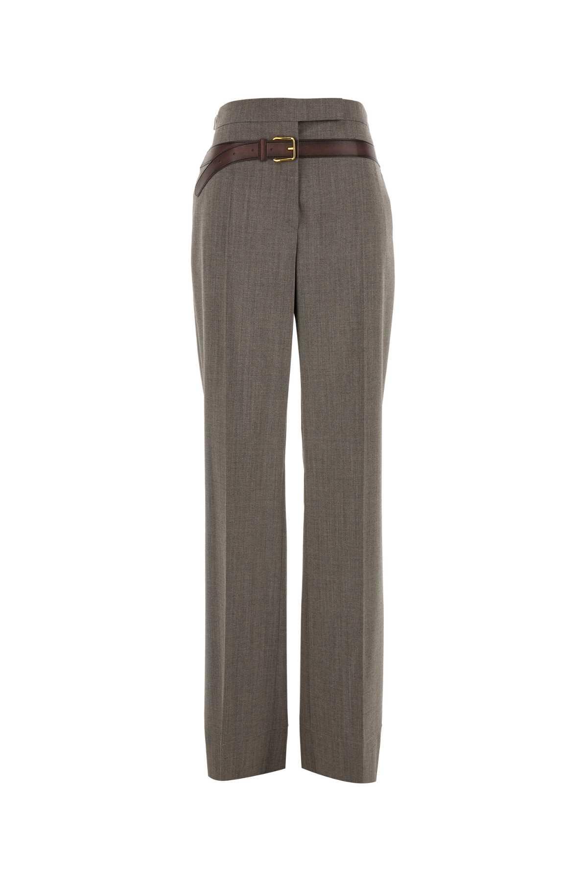 パンツ PRADA Melange Cappuccino Polyester Blend Palazzo Pant Prada Melange Cappuccino Polyester Blend Palazzo Pant in