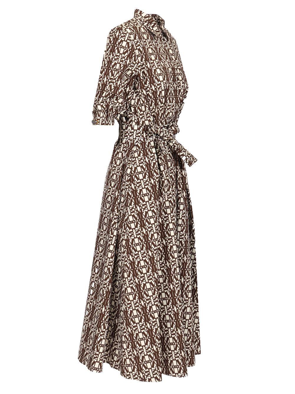 【Max Mara】Printed cotton shirtdress Printed cotton shirt dress, black | 