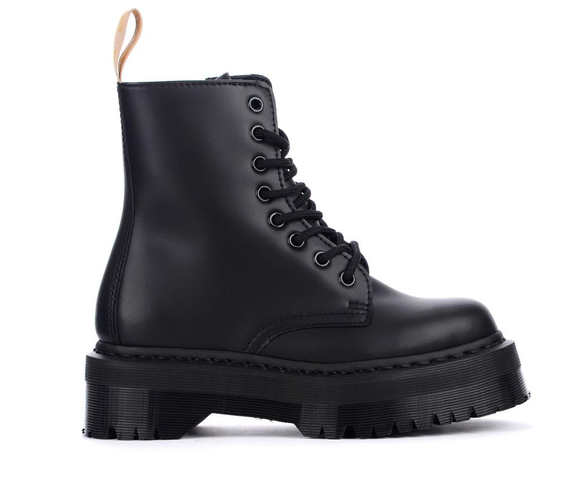 Dr. Martens Jadon Mono Combat Boot In Black Leather | Lyst