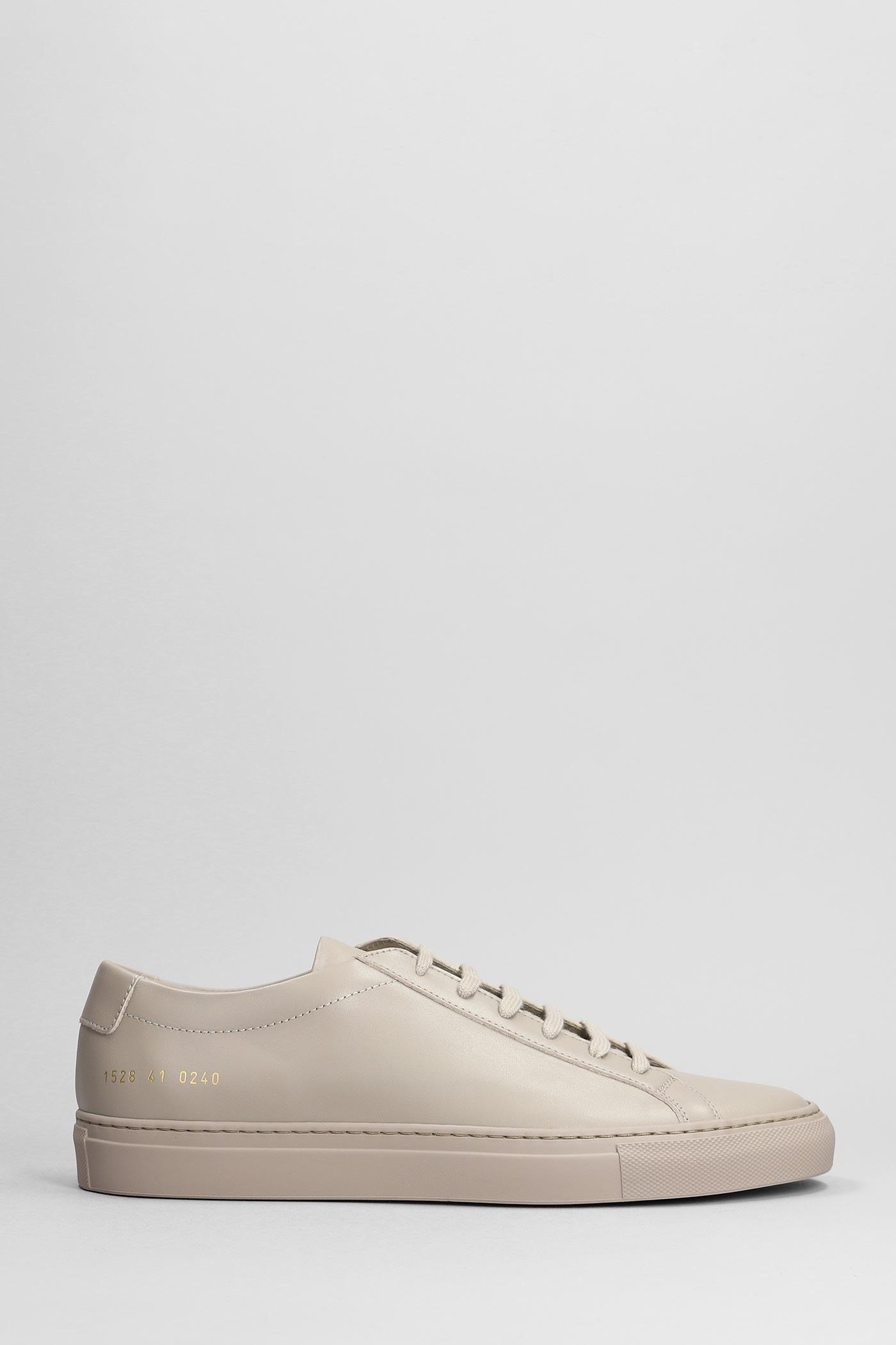 Common Projects Achilles Low Sneakers In Taupe Leather in Gray for Men |  Lyst