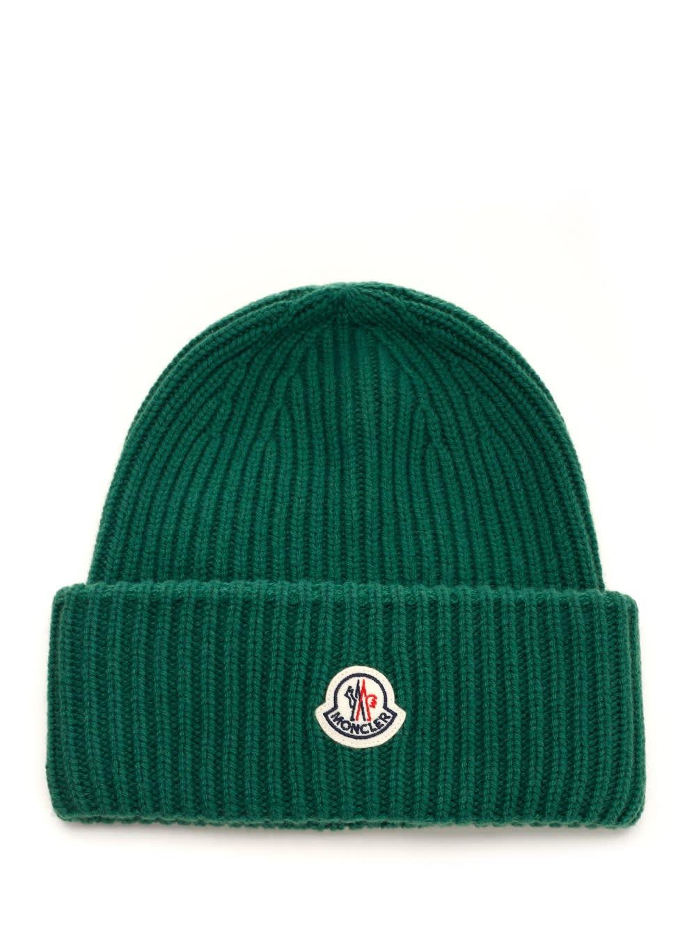 Moncler Cashmere And Wool Beanie in Green for Men | Lyst
