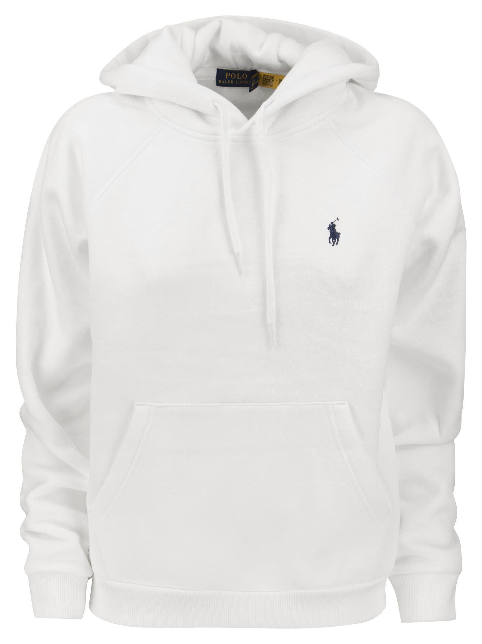 Polo Ralph Lauren Hooded Sweatshirt in White | Lyst