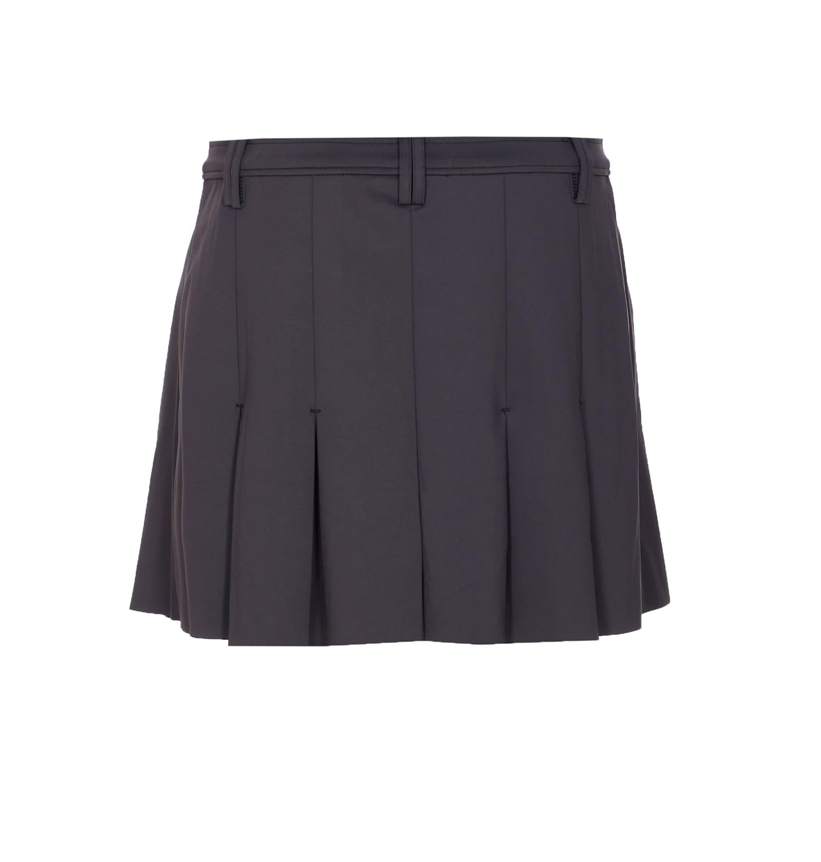 Ganni Pleated Mini Skirt in Black | Lyst