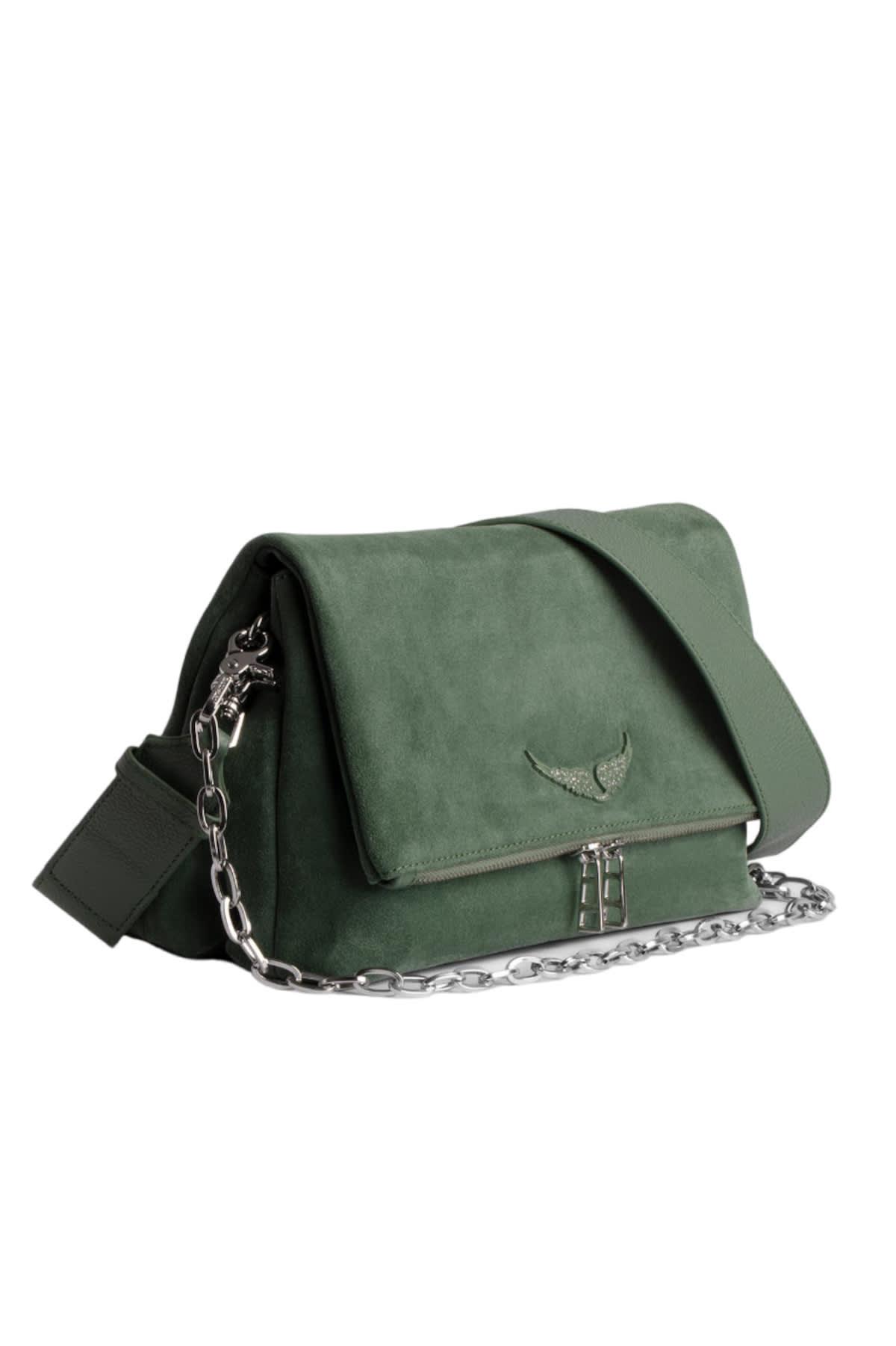 Zadig & Voltaire Rocky Suede Crossbody Bag in Green