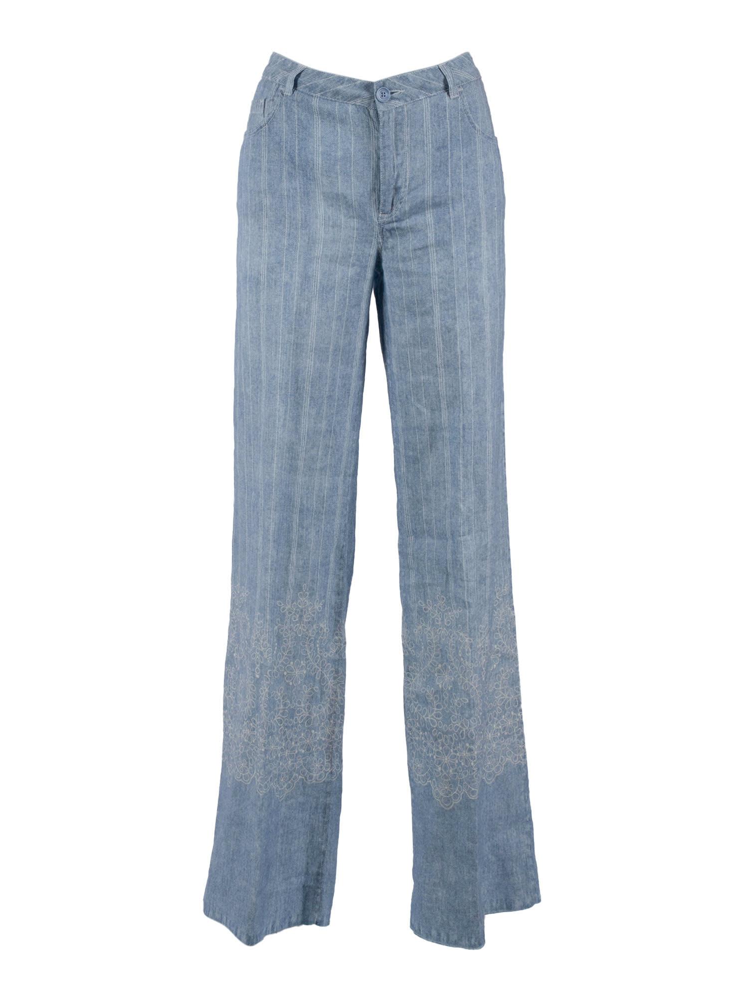 パンツ ERMANNO SCERVINO WIDE-LEG TROUSERS IN PRINTED VISCOSE Ermanno Scervino Wide-leg and palazzo pants for Women