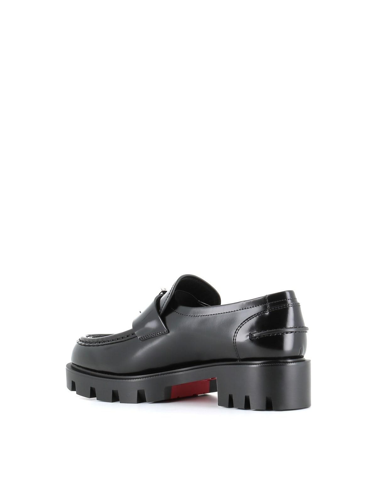 Christian Louboutin Black CL Moc Lug Loafers