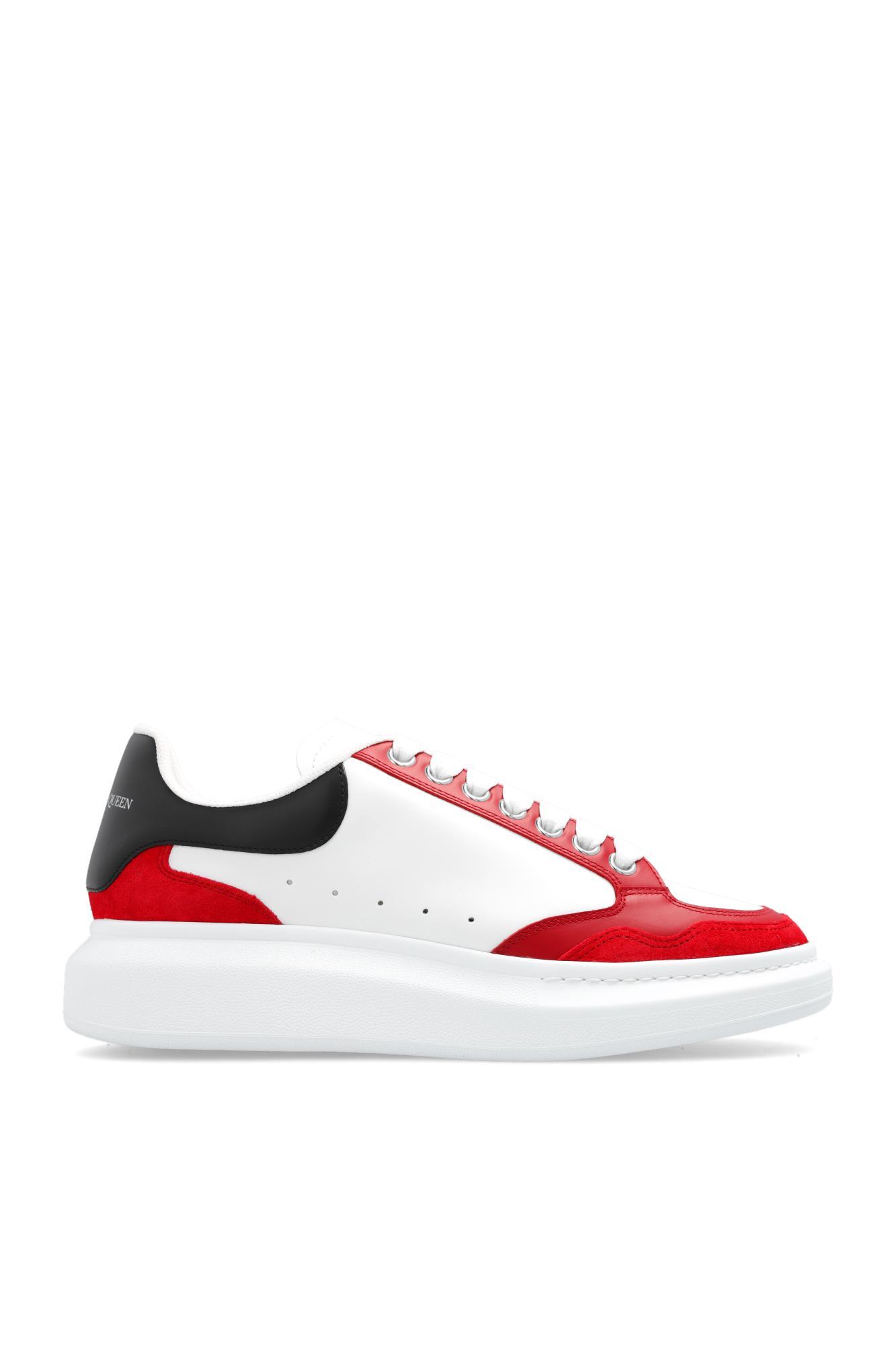 Alexander McQueen Oversized Leather Sneakers (White/Lust Red) EU41