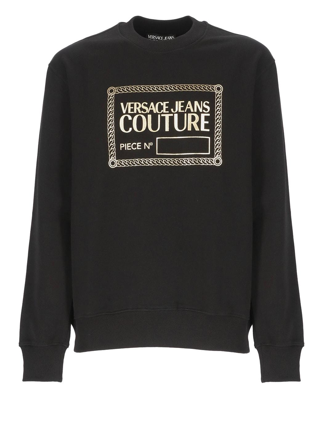Versace Jeans Couture Felpa Con Logo in Black for Men | Lyst