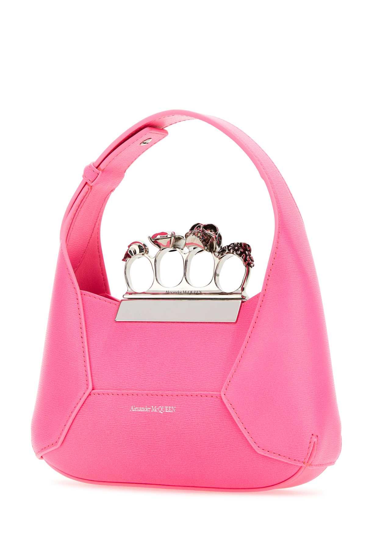 Alexander McQueen Fluo Leather Mini Jewelled Hobo Handbag in Pink Lyst UK