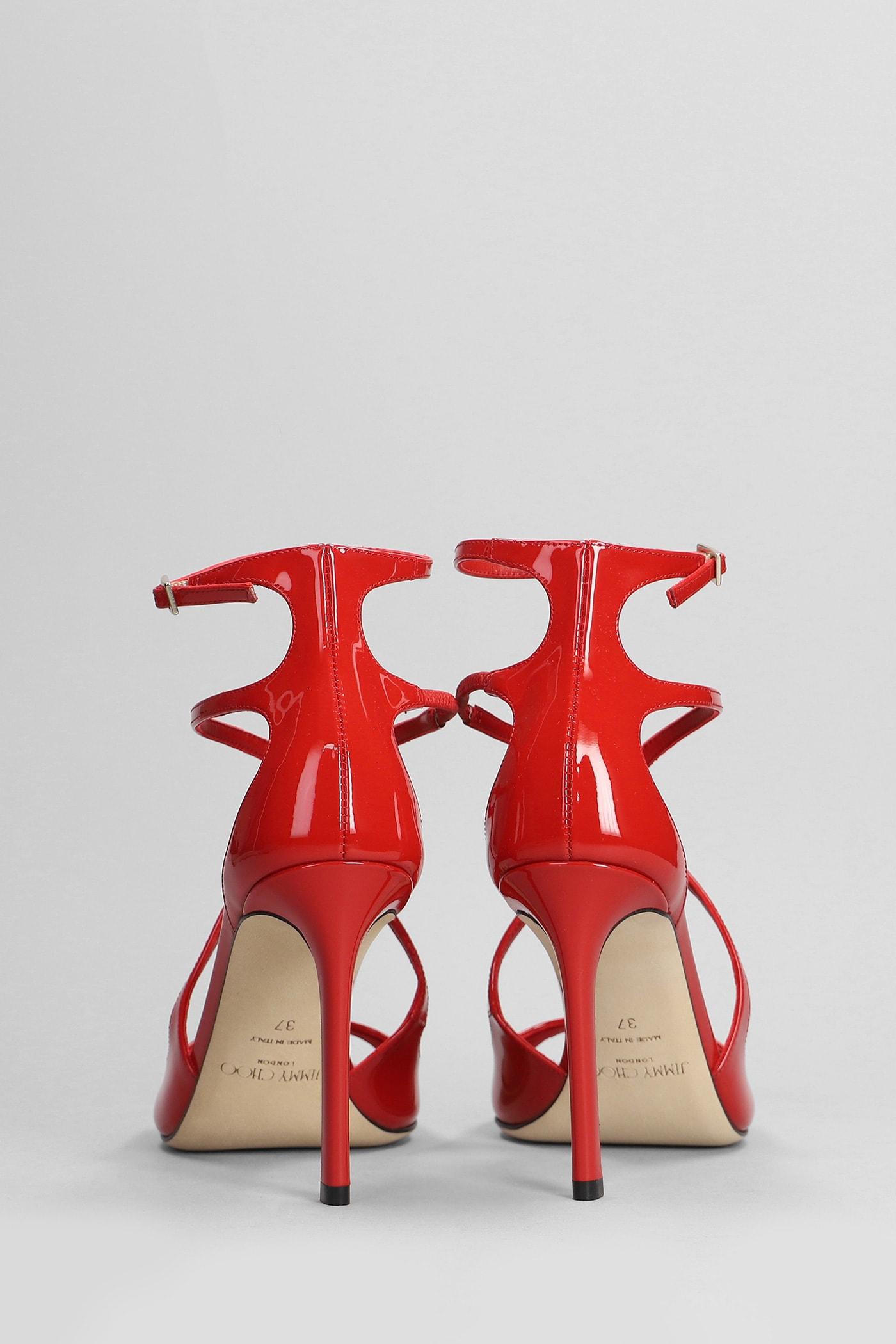 Jimmy Choo Sandals in Red | Lyst