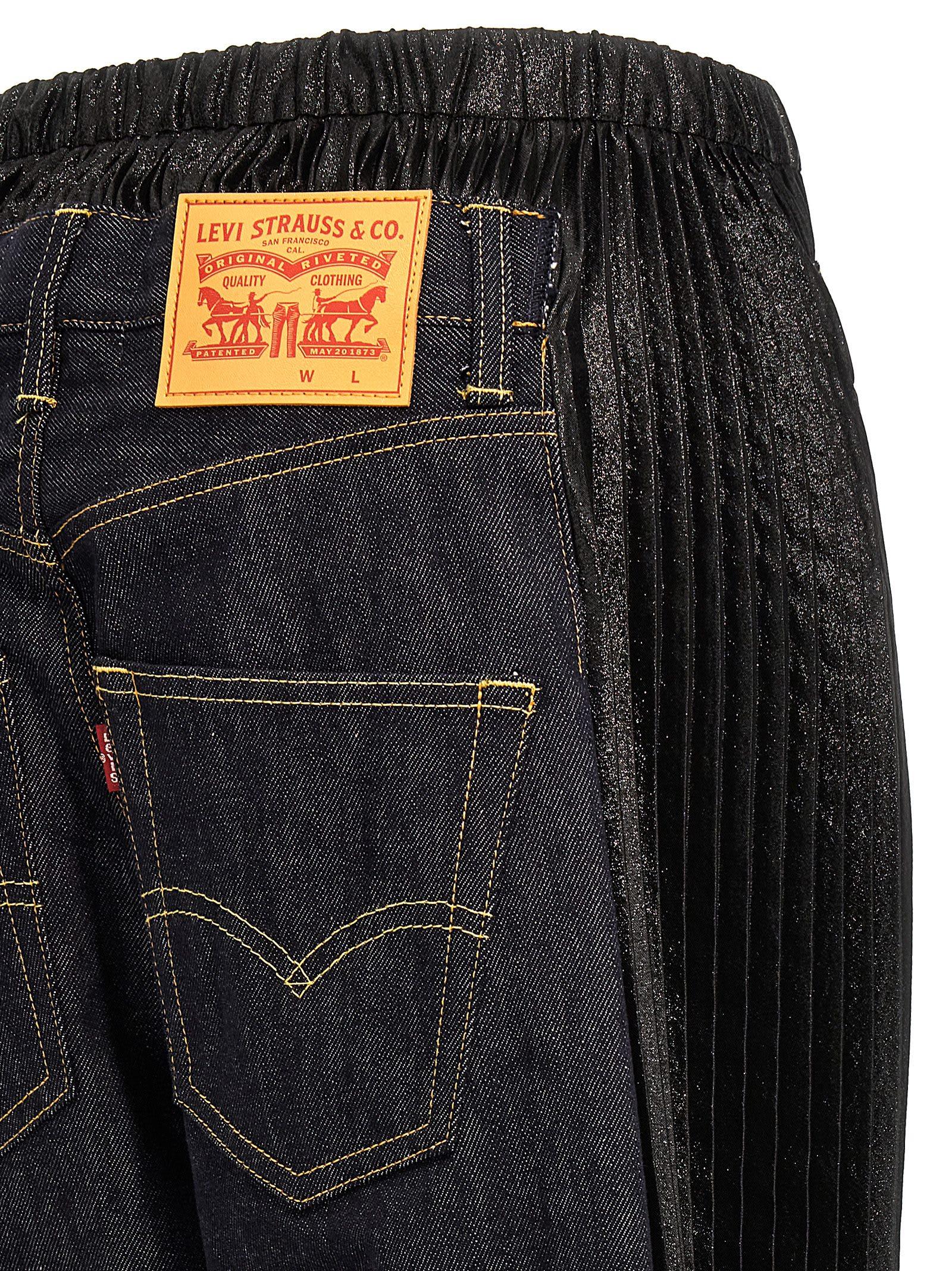 Junya Watanabe X Levi'S Pleated Insert Jeans in Blue | Lyst
