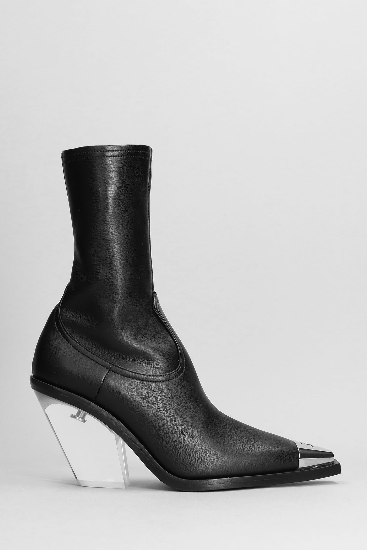 David Koma High Heels Ankle Boots In Black Leather | Lyst