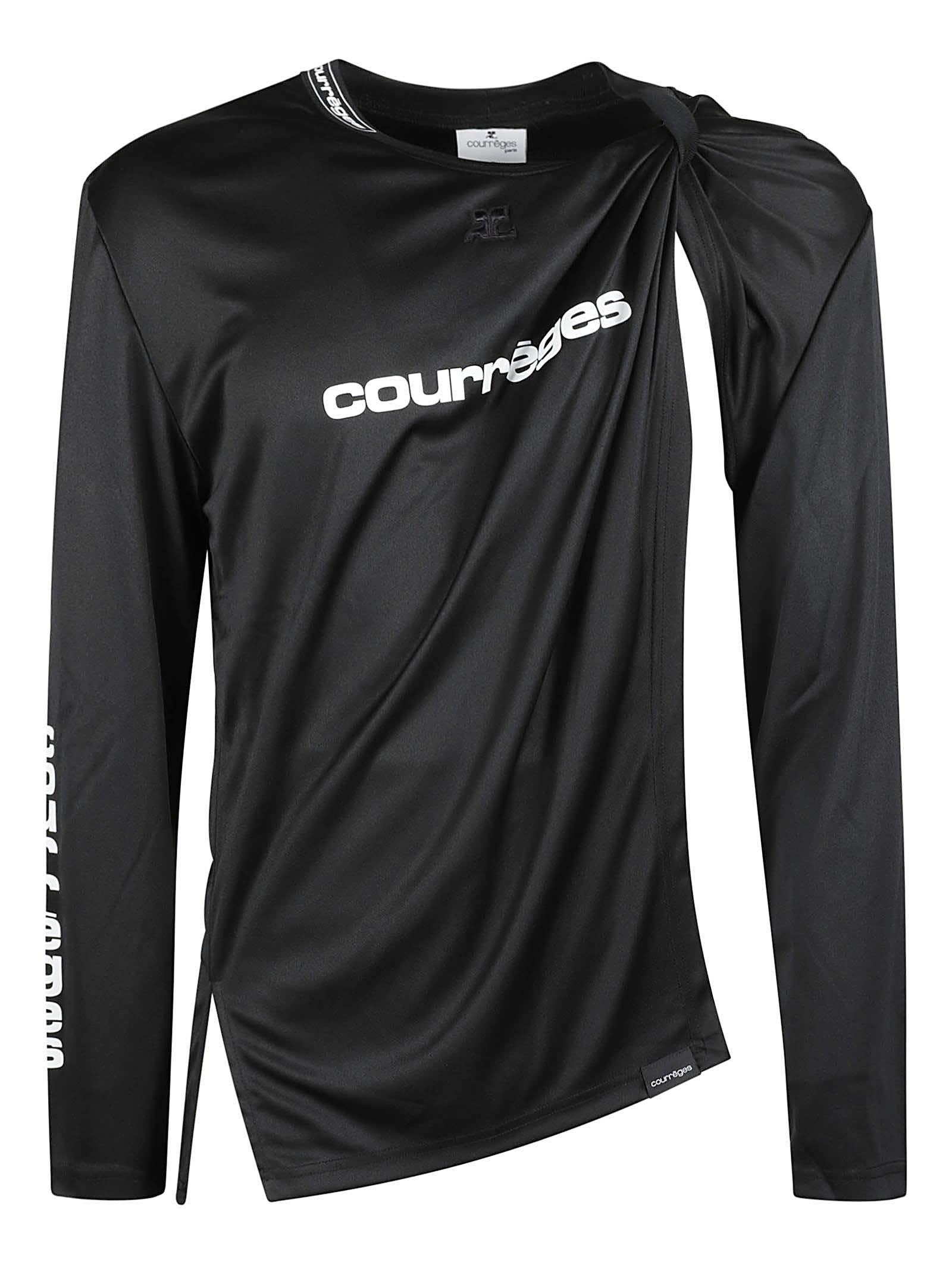 Courreges Long-sleeved T-shirt in Black for Men | Lyst