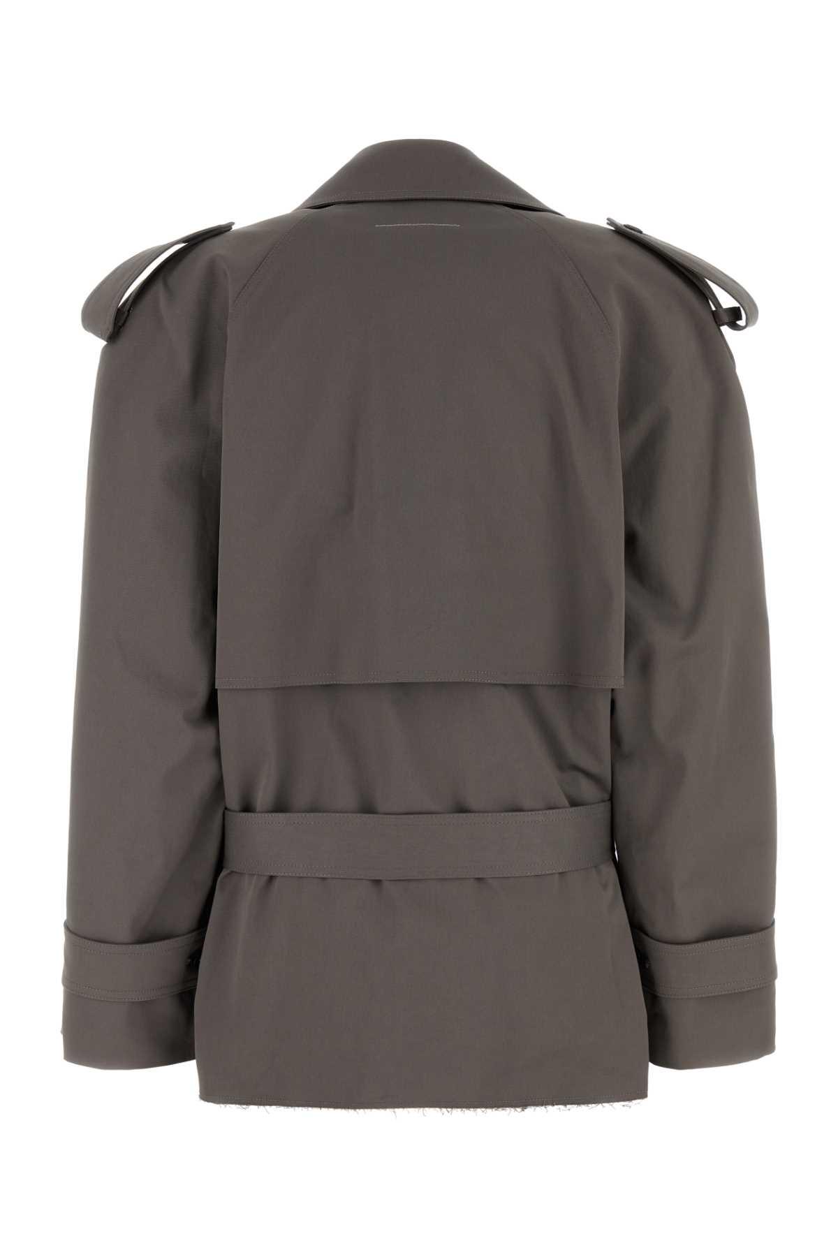 トレンチコート MM6 Maison Margiela Dark grey stretch cotton trench coat MM6 Maison Margiela Iridescent Belted Trench Coat | Black