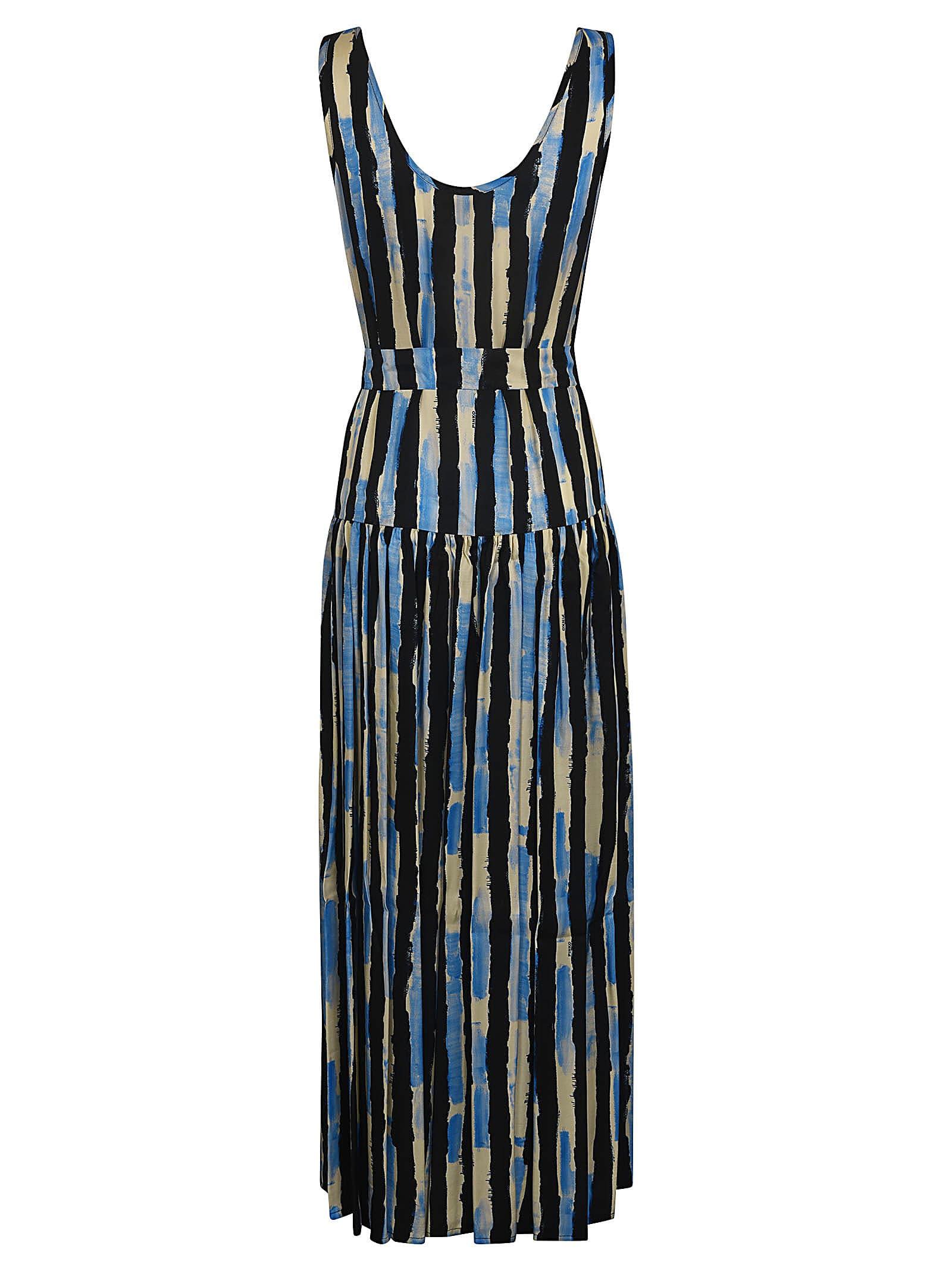 PINKO graphic-print ruched maxi dress