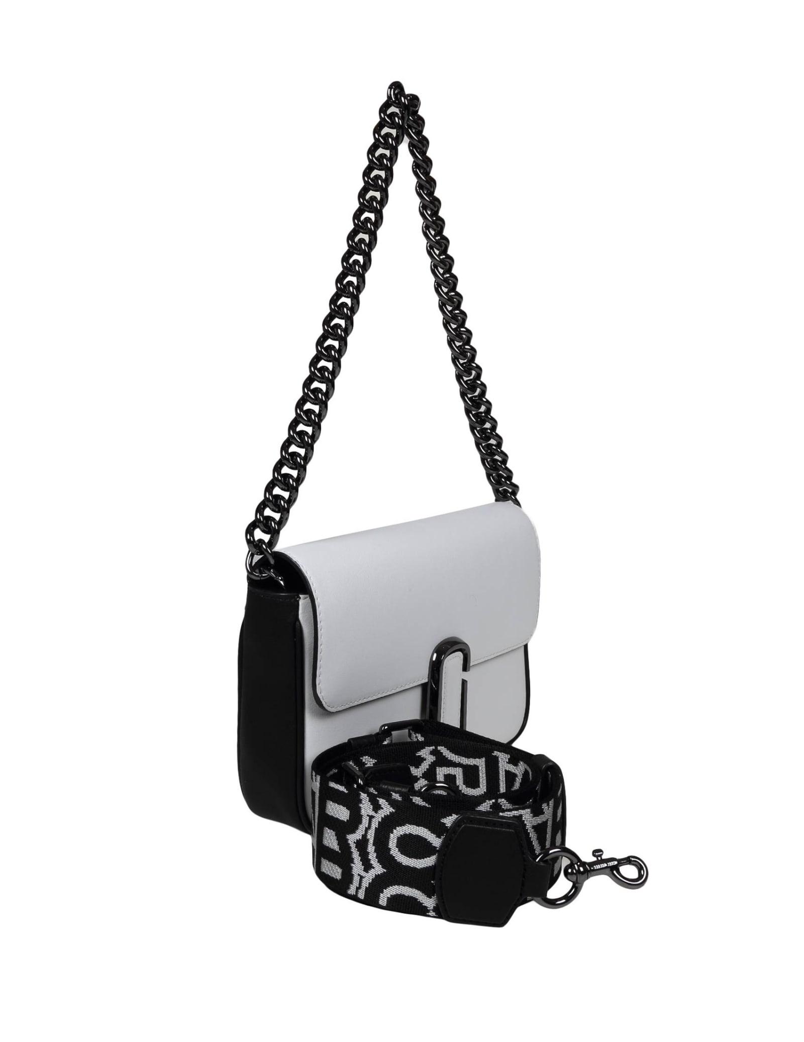 Marc Jacobs Shoulder Bag In Black And White Leather in Metallic