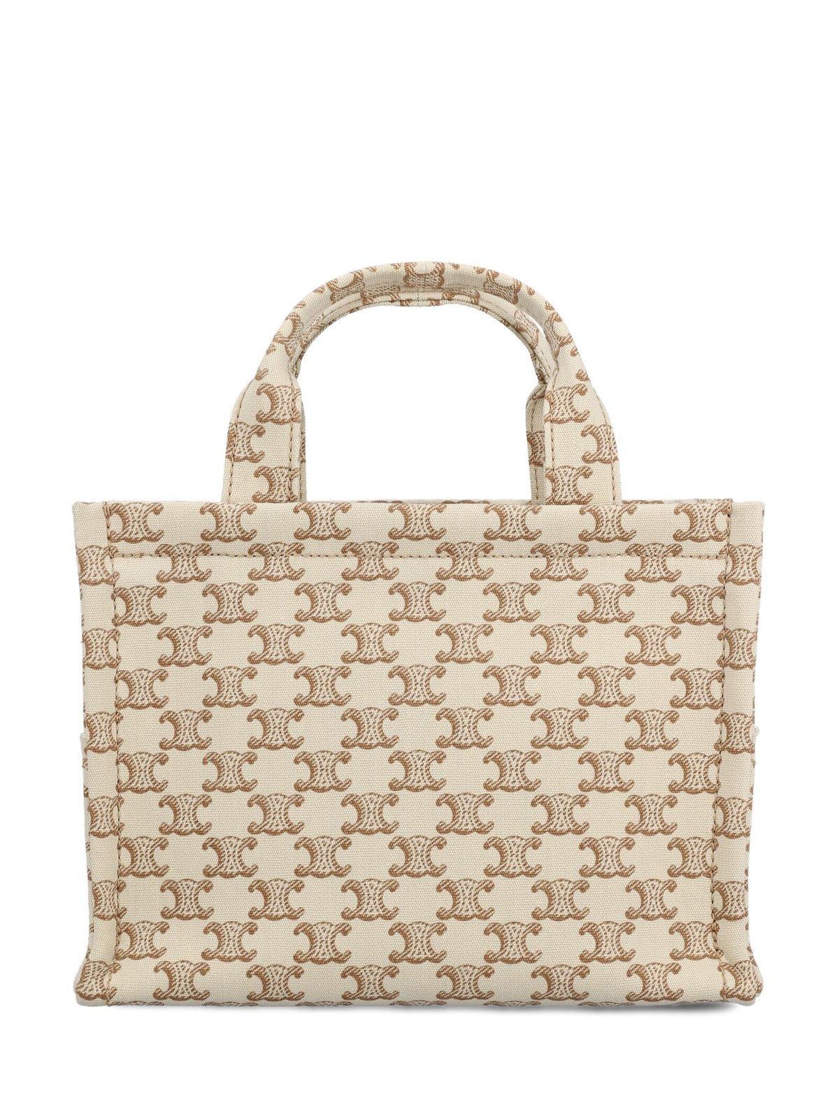 セリーヌ TOP HANDLE BAGS Celine Logo Patch Top Handle Bag in White | Lyst