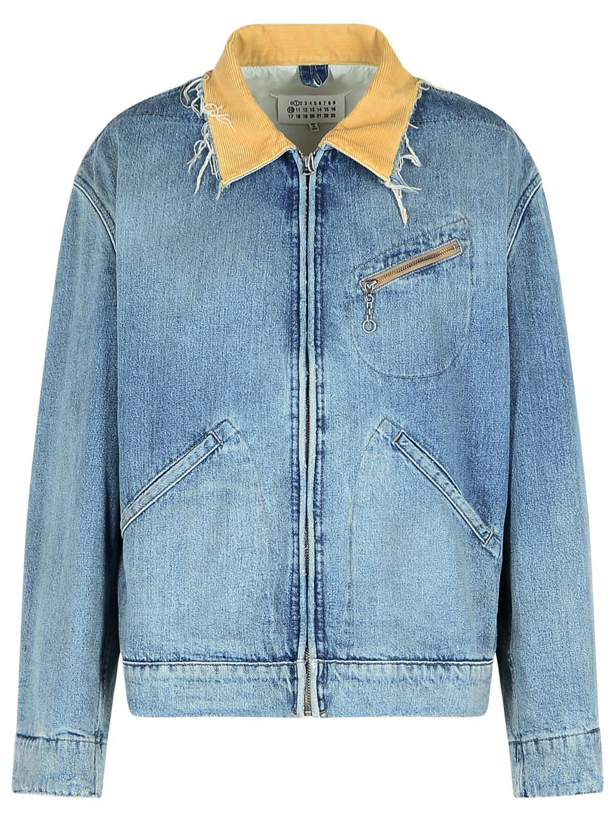 MM6 Maison Margiela Distressed Denim Jacket | Blue | FARFETCH