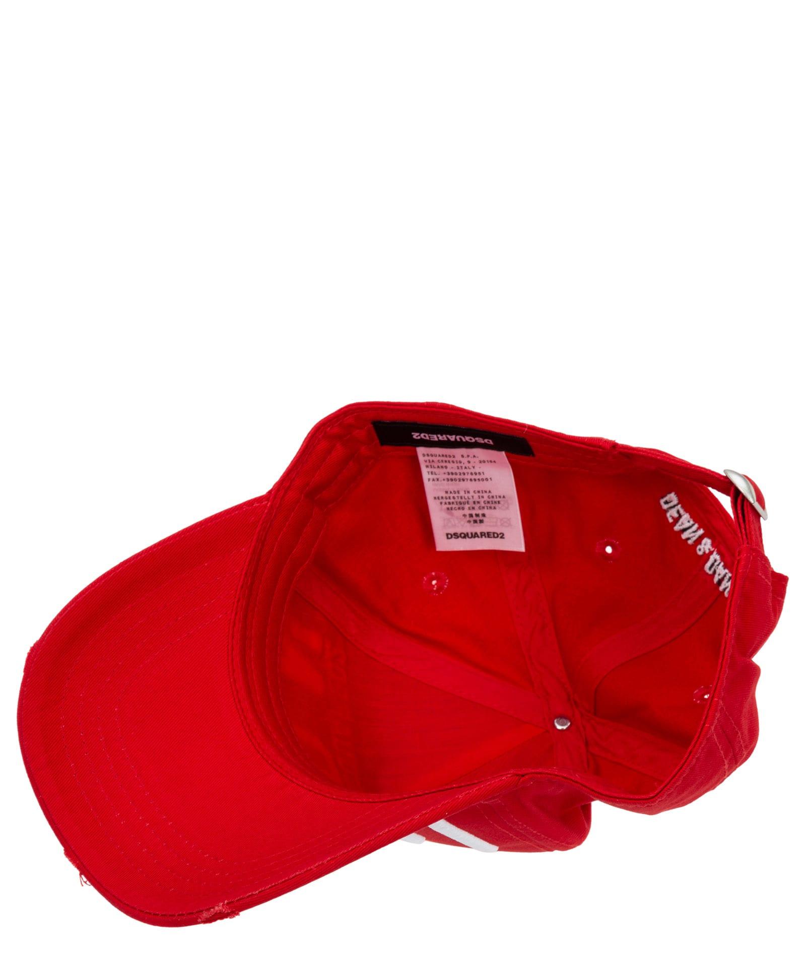 DSquared² Dsqua2 Icon Cotton Hat in Red for Men | Lyst