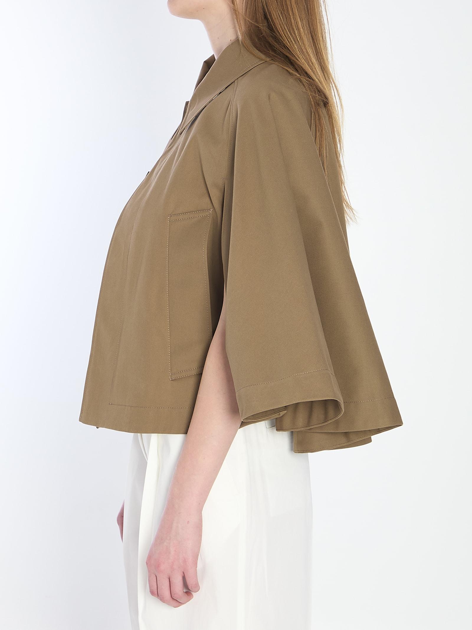 Burberry Cotton-Blend Cropped Cape in Natural | Lyst