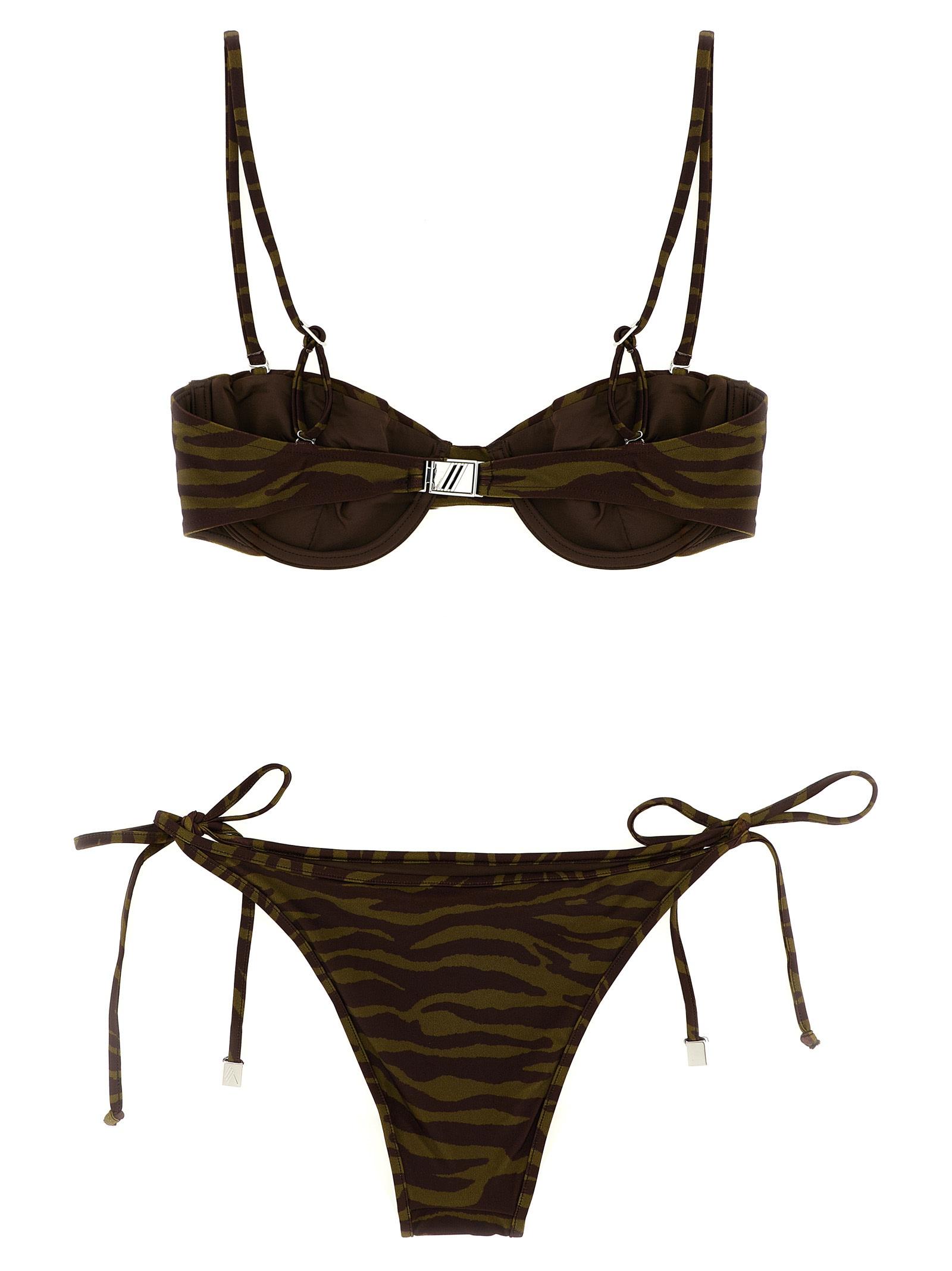 【関税込み】The Attico グリーン＆オレンジ Sunset ビキニ Zebra printed bikini for Women | THE ATTICO®