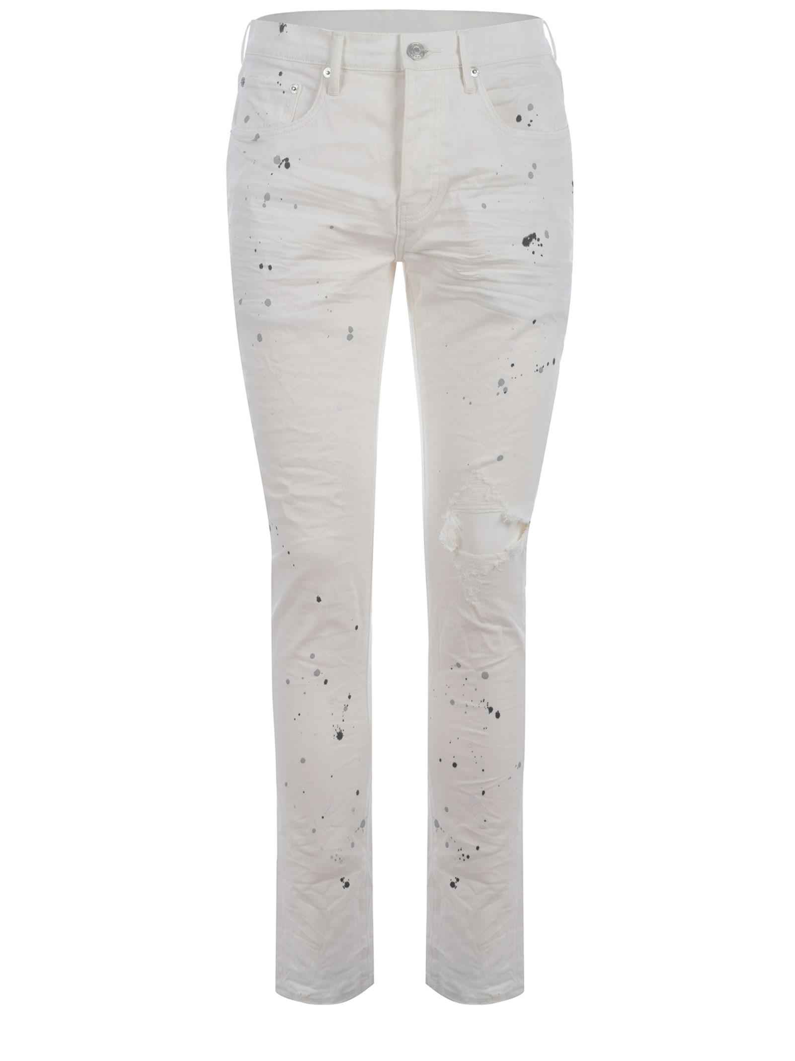 Purple Brand Jeans Optic White Paint In Denim Di Cotone for Men | Lyst