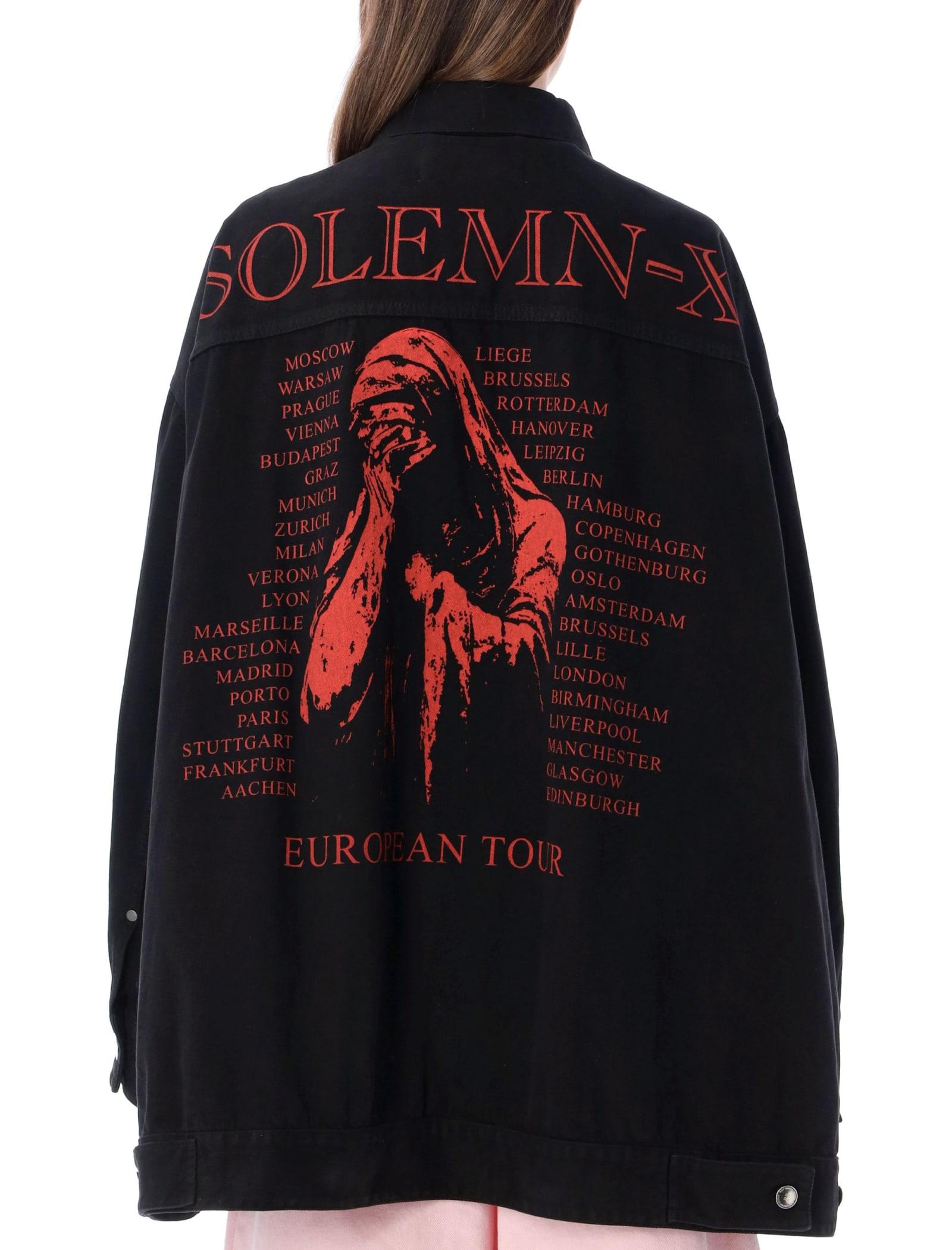 Raf Simons Oversized Solemn-x Denim Jacket in Black | Lyst