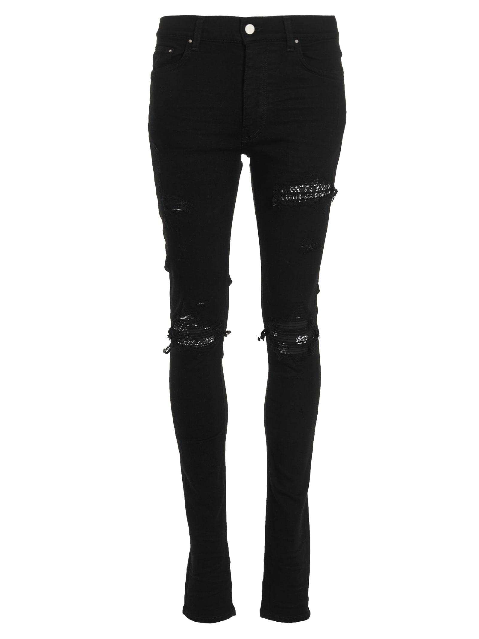Amiri Destroyed Bandana Jeans in Black for Men Lyst