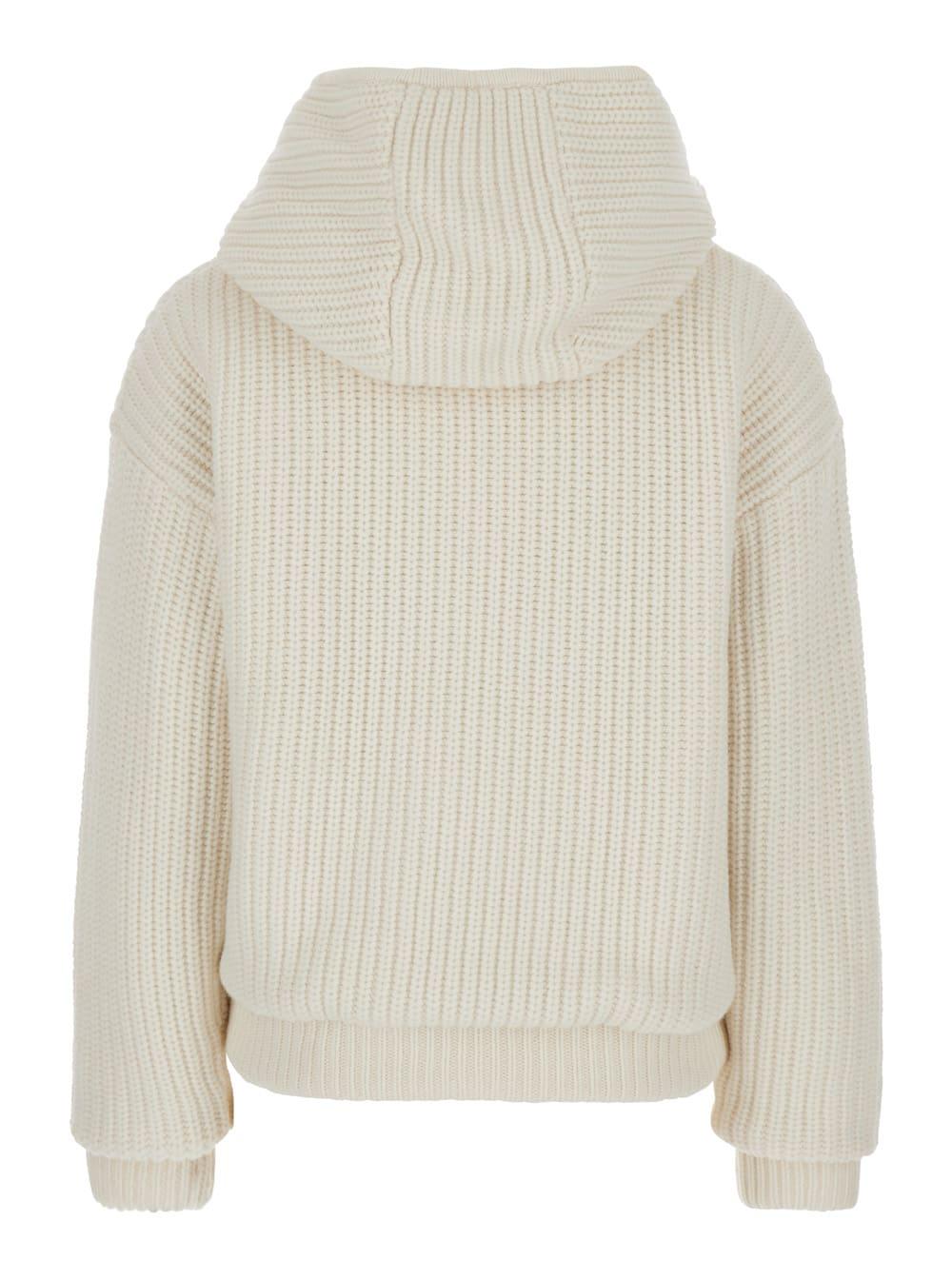 Knit Down Jacket With Hood in White Lyst