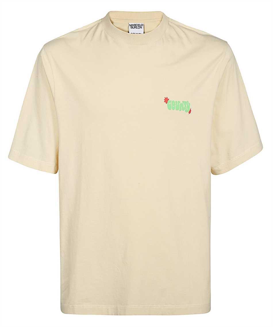 MARCELO BURLON｜SHORT-SLEEVED ROUND NECK T-SHIRTS (CMAA0 Marcelo Burlon Embroidered-Logo Detail T-Shirt, Size X-Small