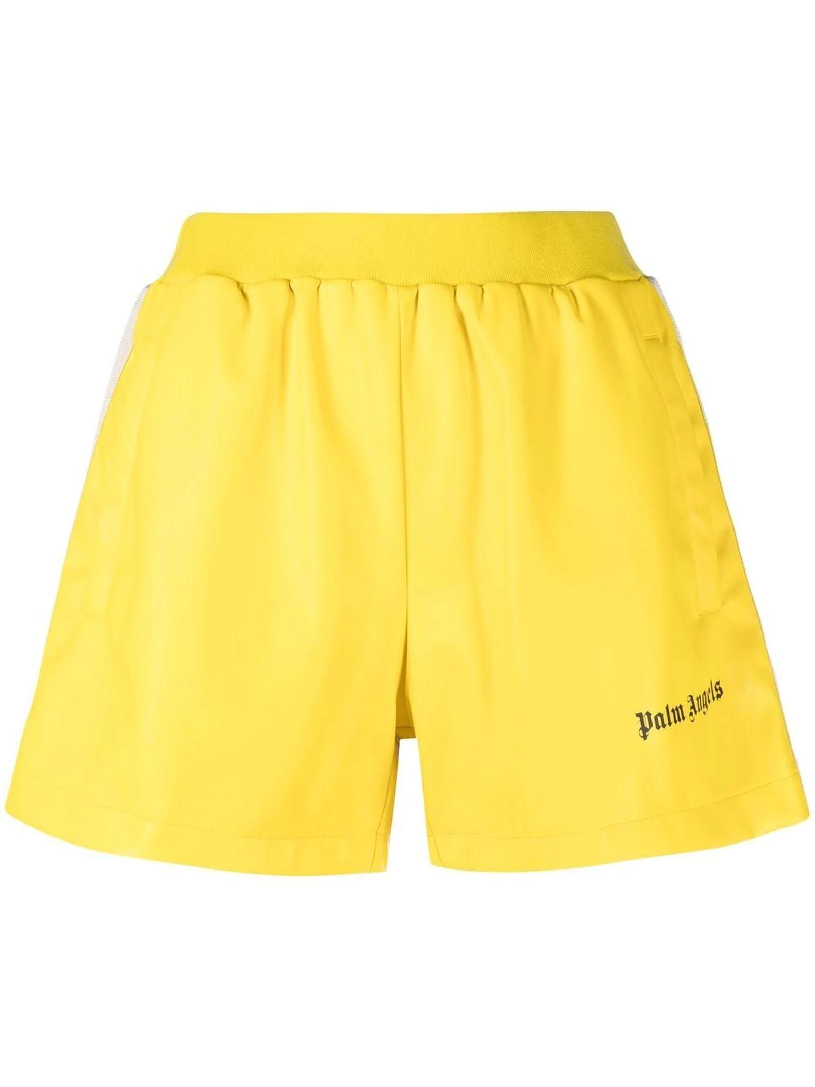 Palm Angels Side-stripe Logo Shorts in Yellow | Lyst