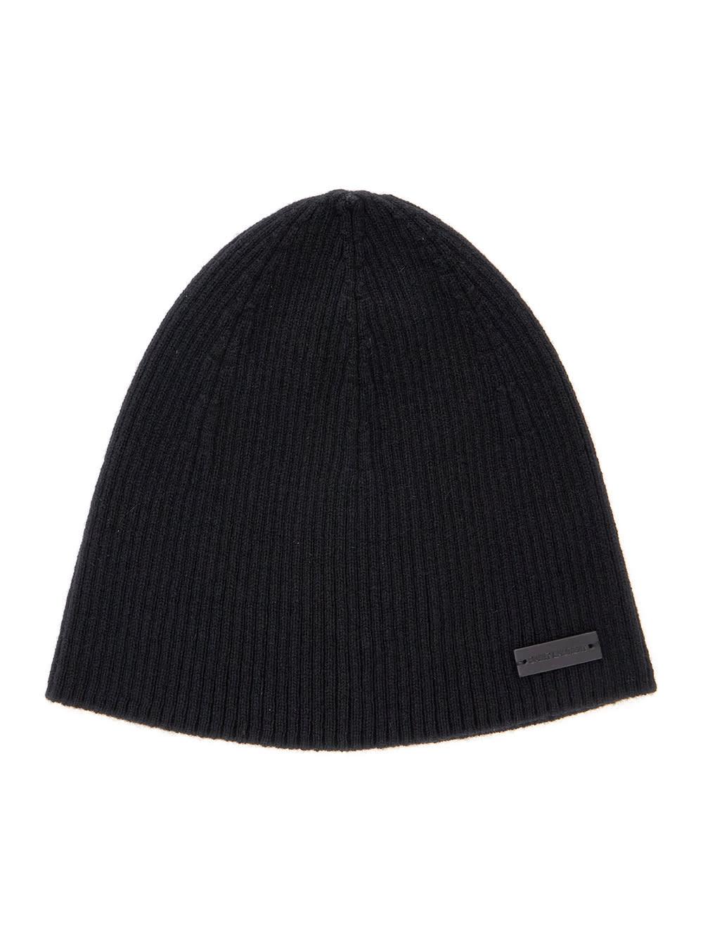 Saint Laurent Beanie With Logo Patch in Blue for Men Lyst UK