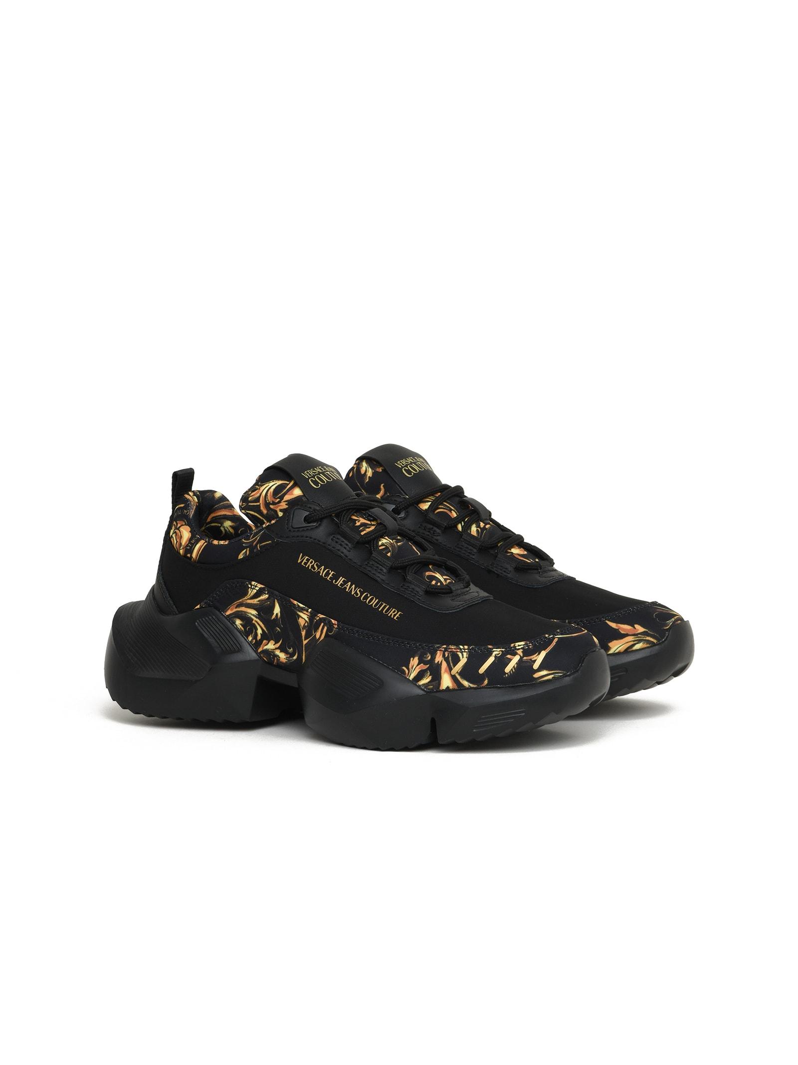 Versace Jeans Couture Leather Sneakers With Platform Outsole in Black for  Men | Lyst