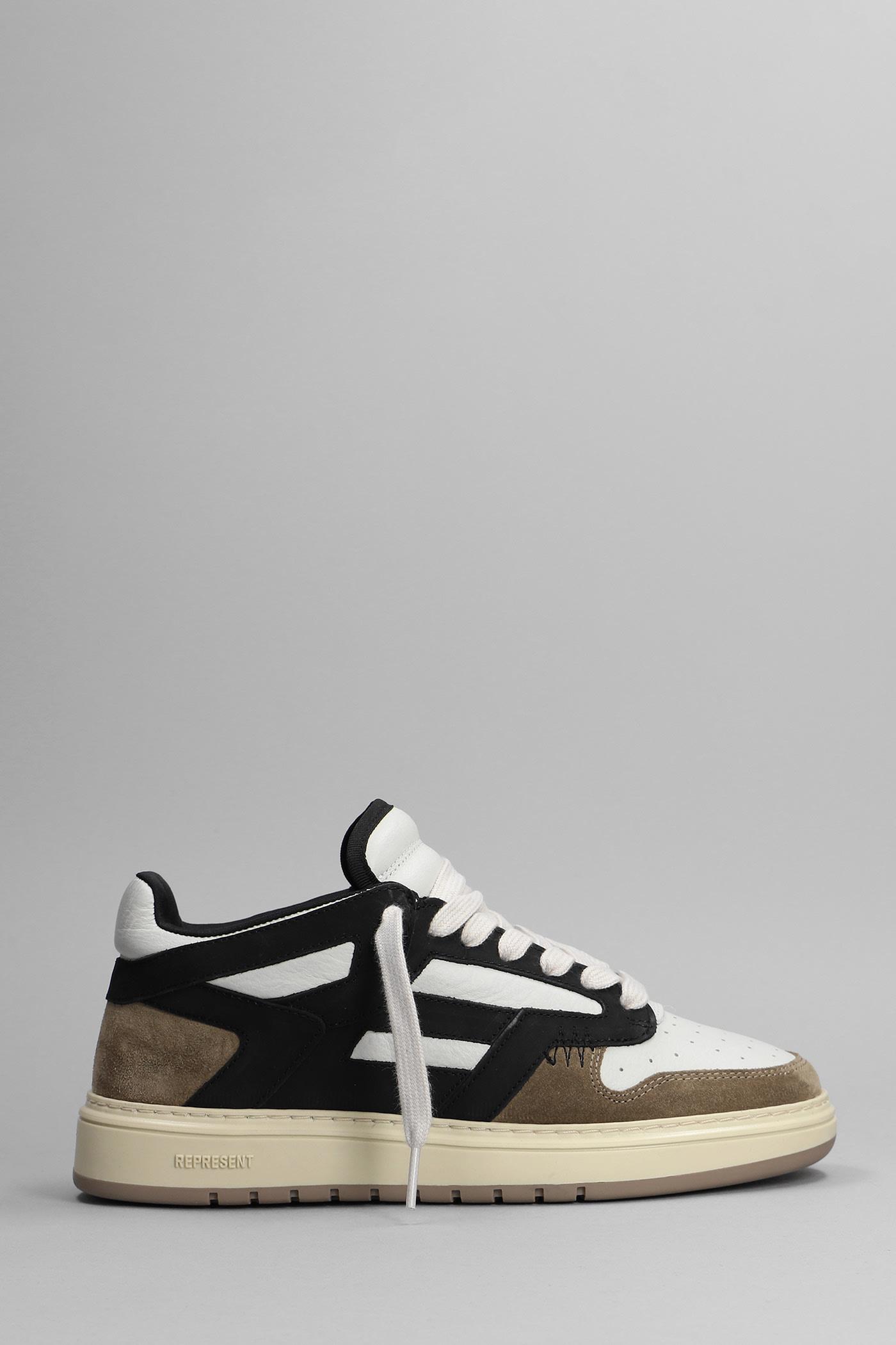 Represent Reptor Low Sneakers In Brown Suede And Leather in Gray for