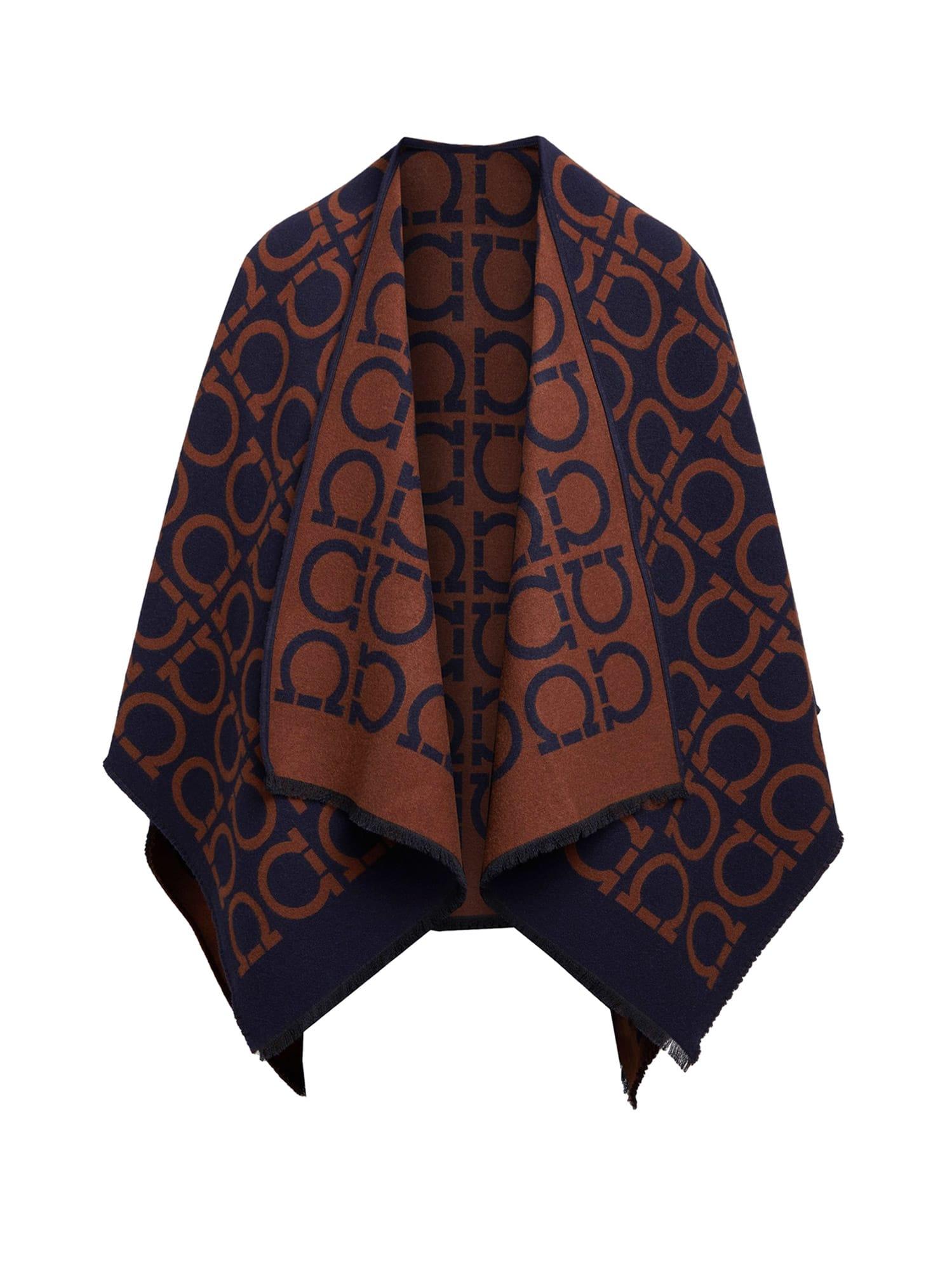 Ferragamo monogram-pattern Fringed Cape - Farfetch