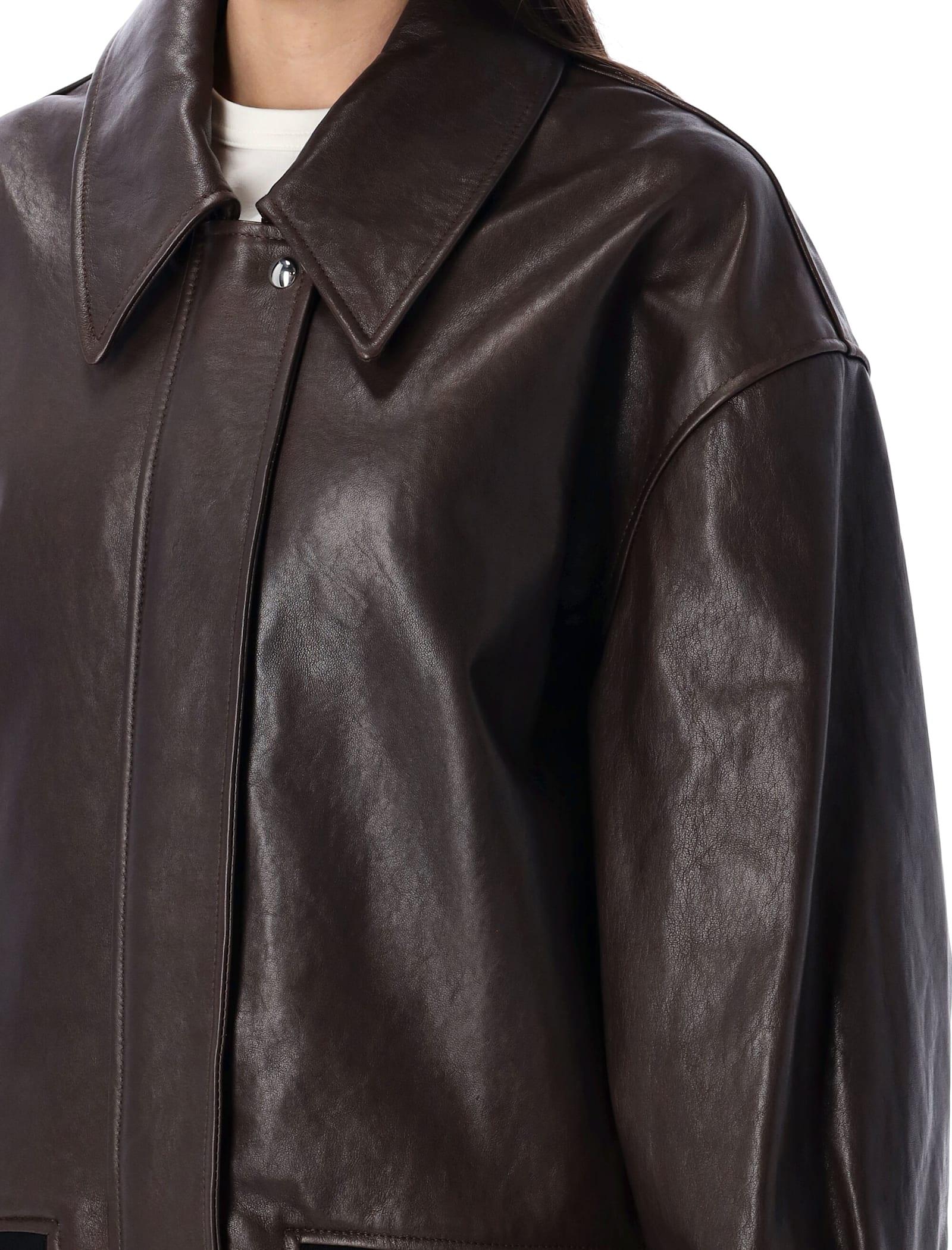 KHAITE Shelman Leather Jacket in Black | Lyst