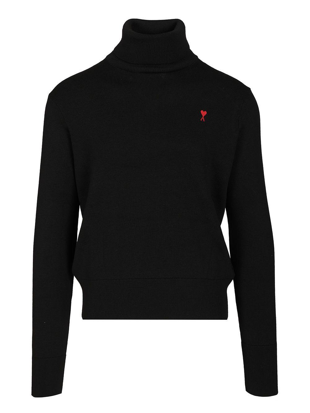 AMI｜TURTLENECK KNITS (HTS301 JE0022 430) Black Turtleneck Jumper | Ami De Coeur | AMI PARIS US