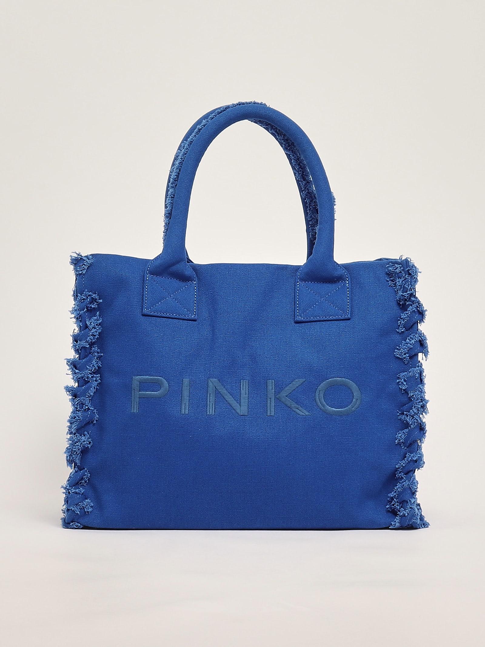 PINKO PRAIA104641A2HUN56 関税送料込 Pinko Beach Shopper Cotton-Canvas Tote Bag