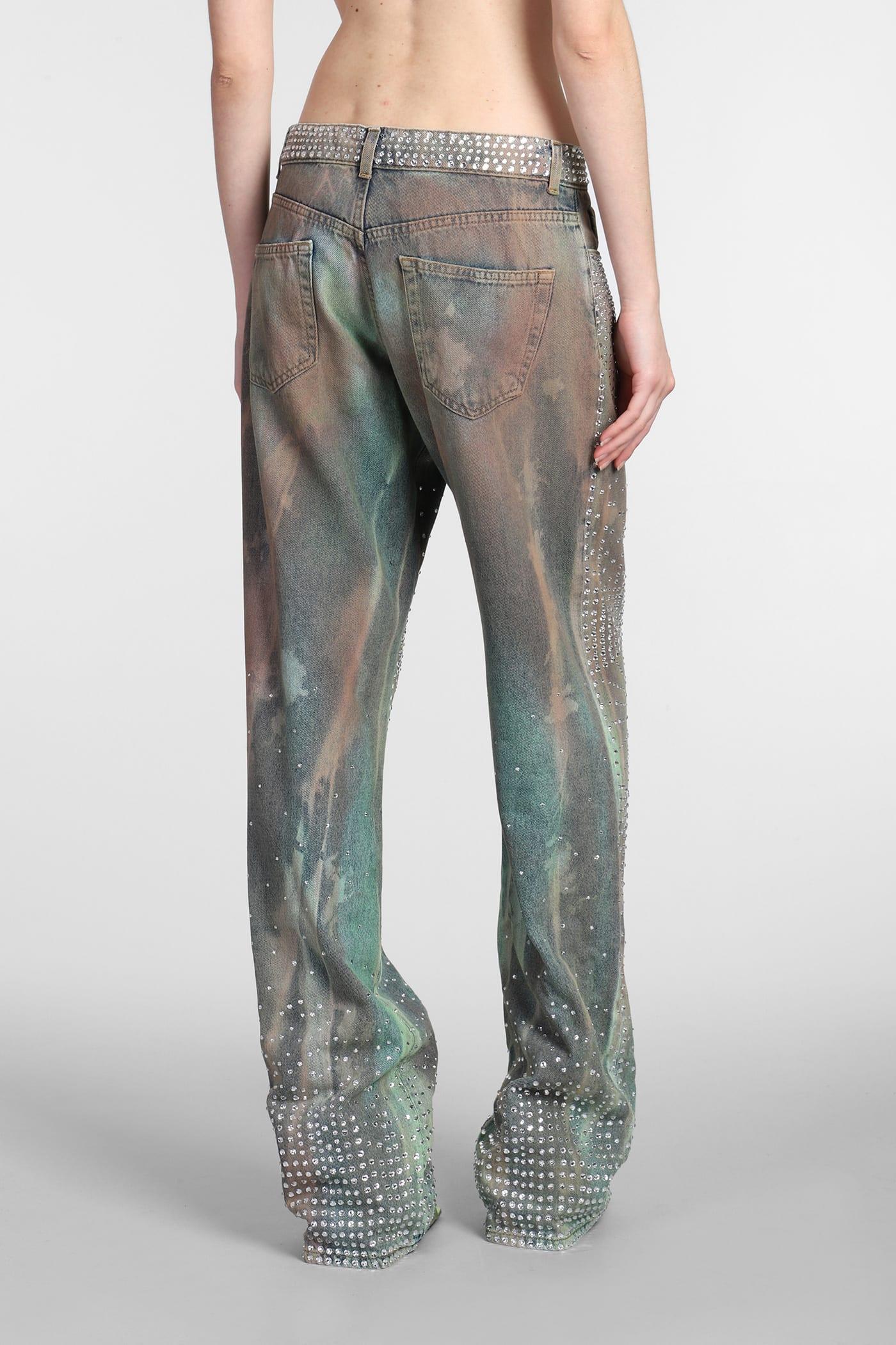 The Attico Panya Jeans In Camouflage Denim in Gray | Lyst