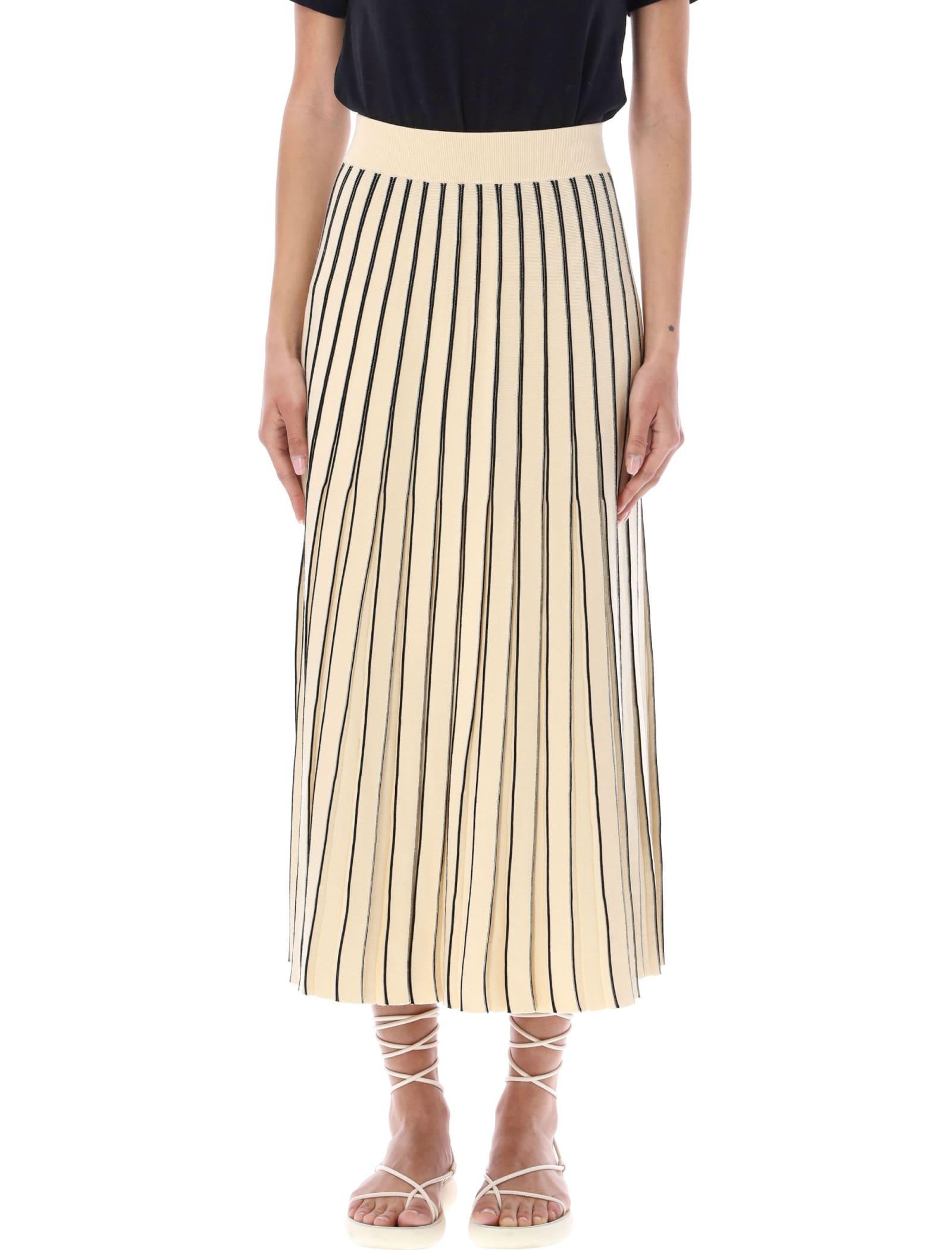 Tory Burch Knit Pleated Skirt | Lyst