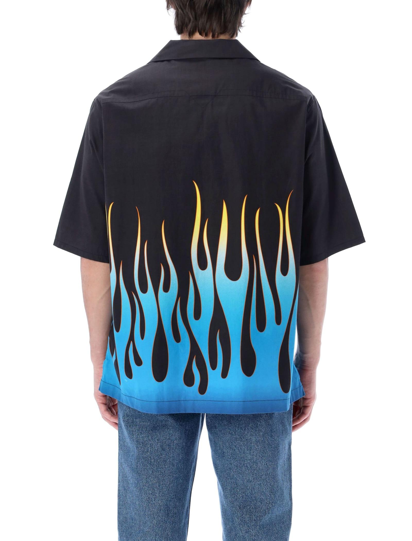 regeren Aja Dertig KENZO Flames Bowling Shirt in Black for Men | Lyst